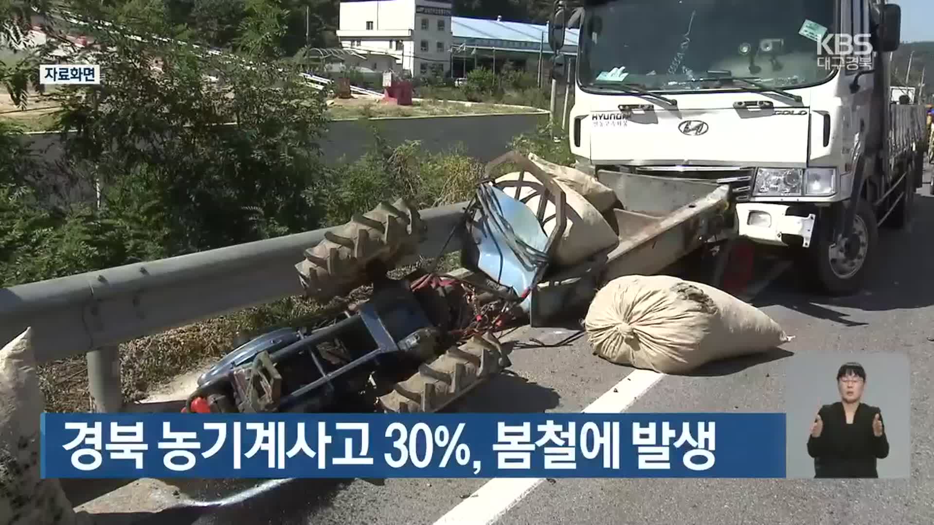 경북 농기계사고 30%, 봄철에 발생