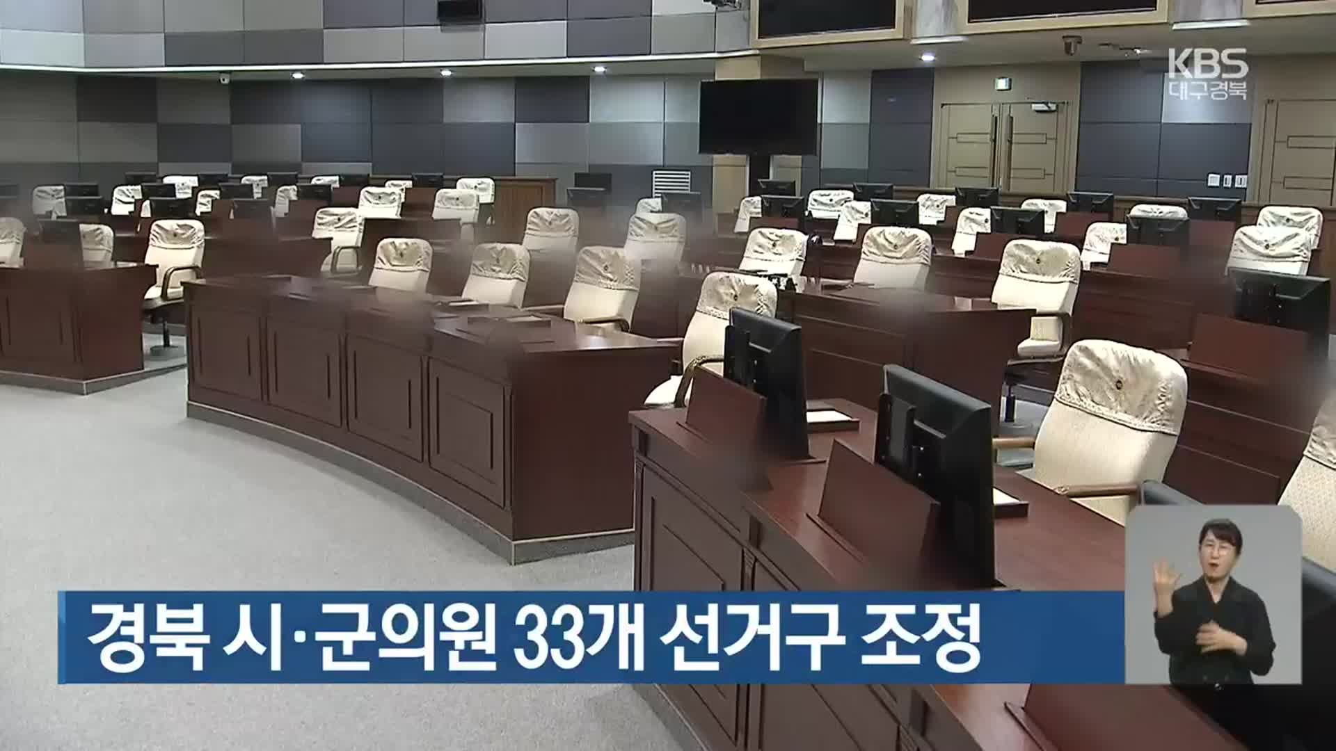 경북 시·군의원 33개 선거구 조정