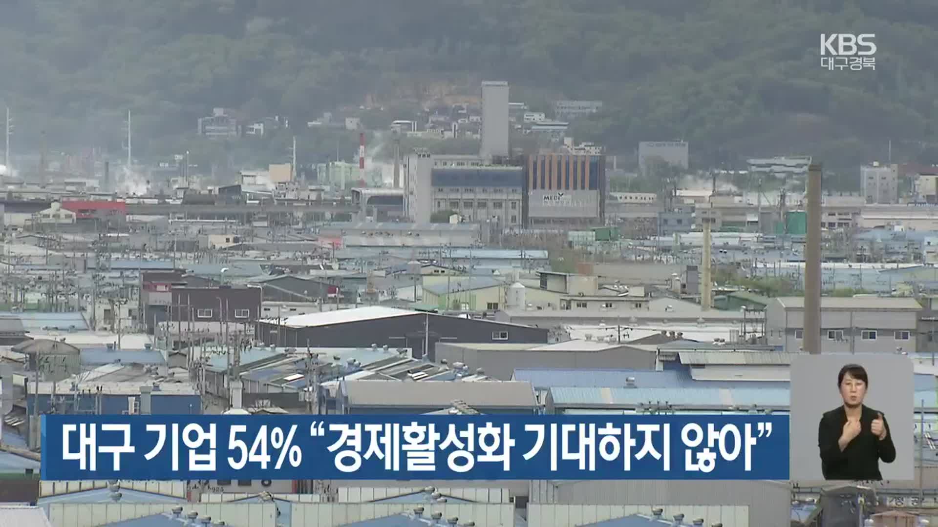 대구 기업 54% “경제활성화 기대하지 않아”