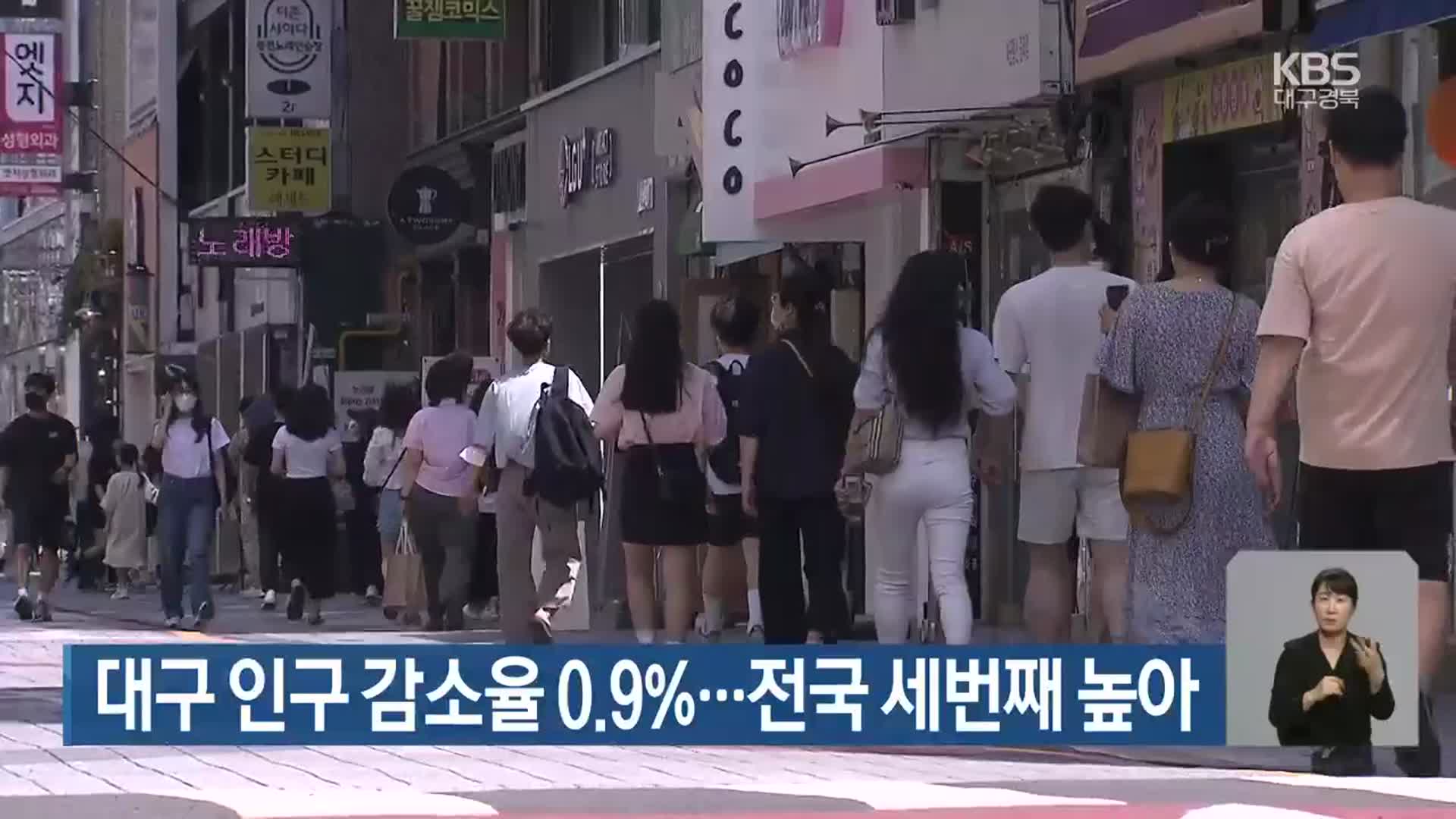 대구 인구 감소율 0.9%…전국 세번째 높아