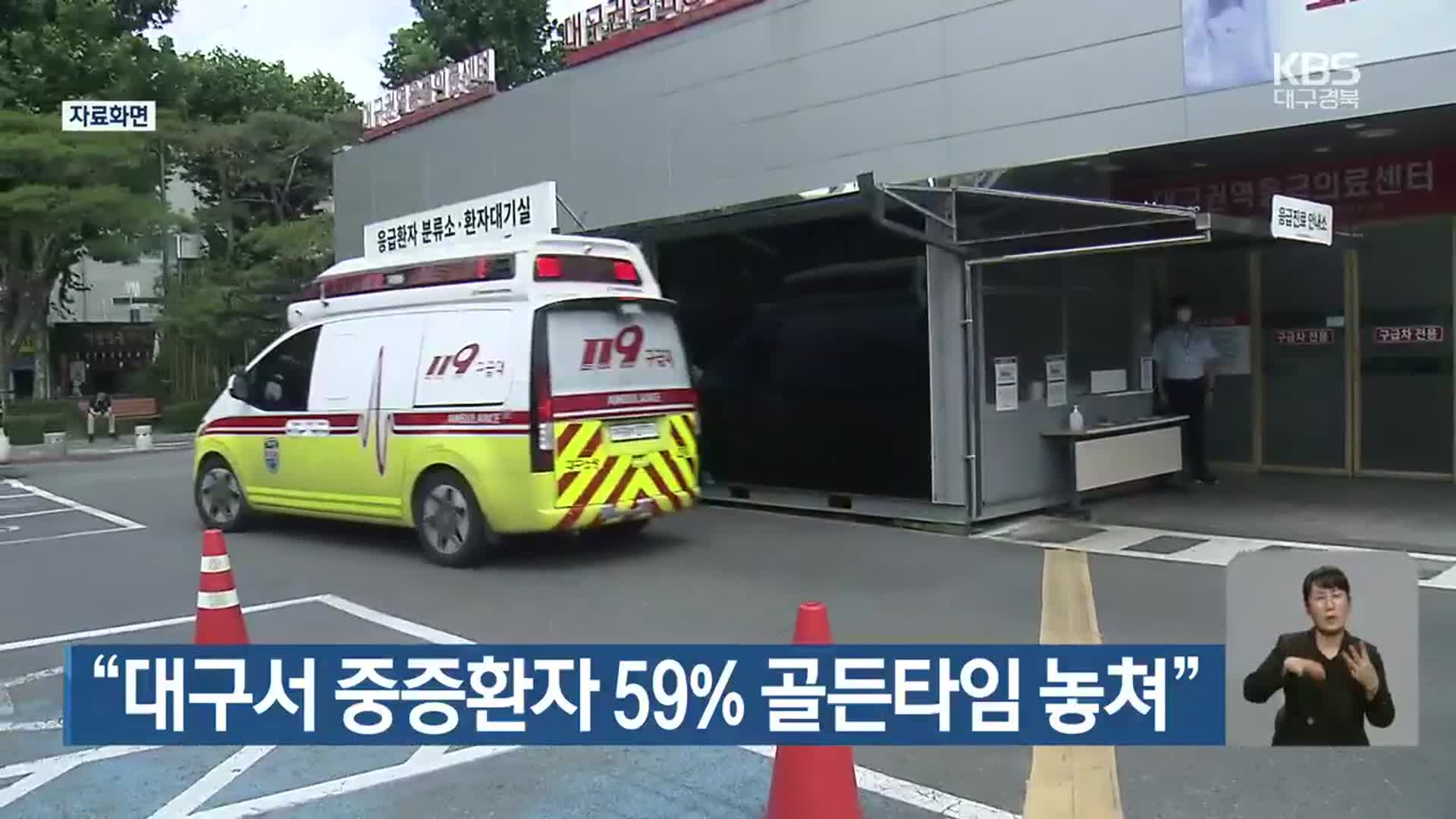 “대구서 중증환자 59% 골든타임 놓쳐”