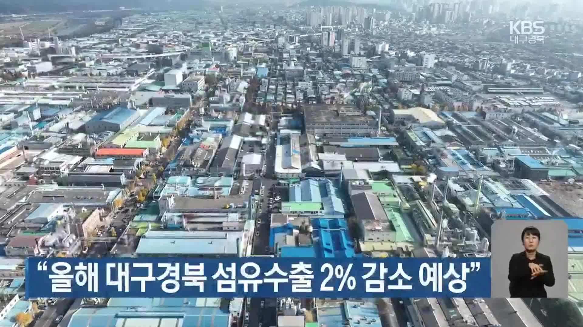 “올해 대구경북 섬유수출 2% 감소 예상”