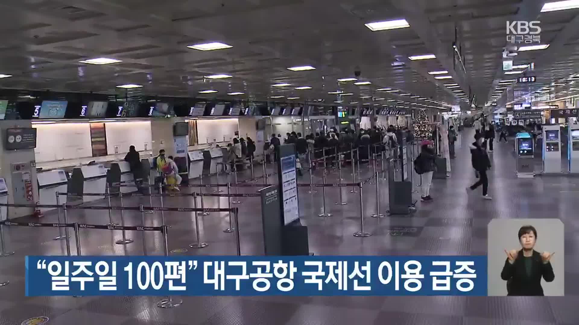 “일주일 100편” 대구공항 국제선 이용 급증