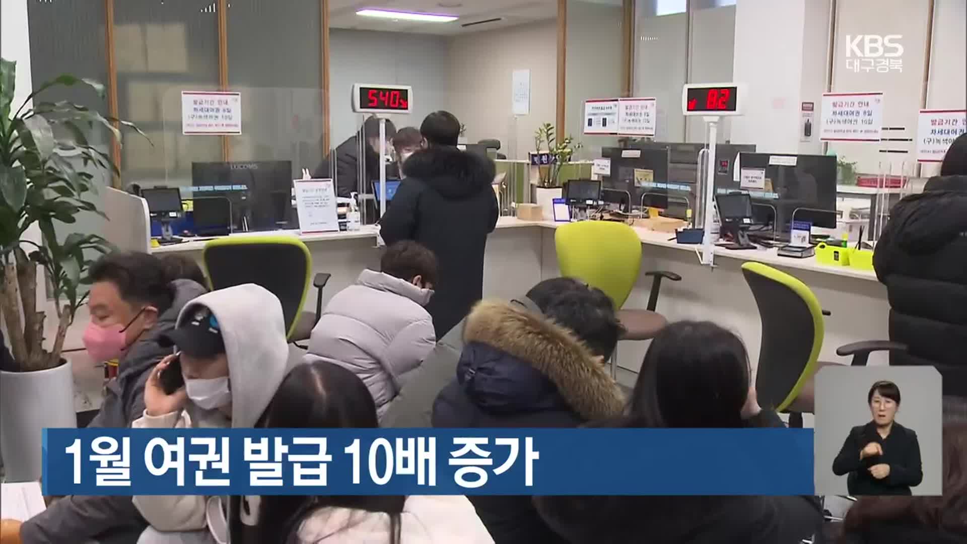 대구·경북 1월 여권 발급 10배 증가
