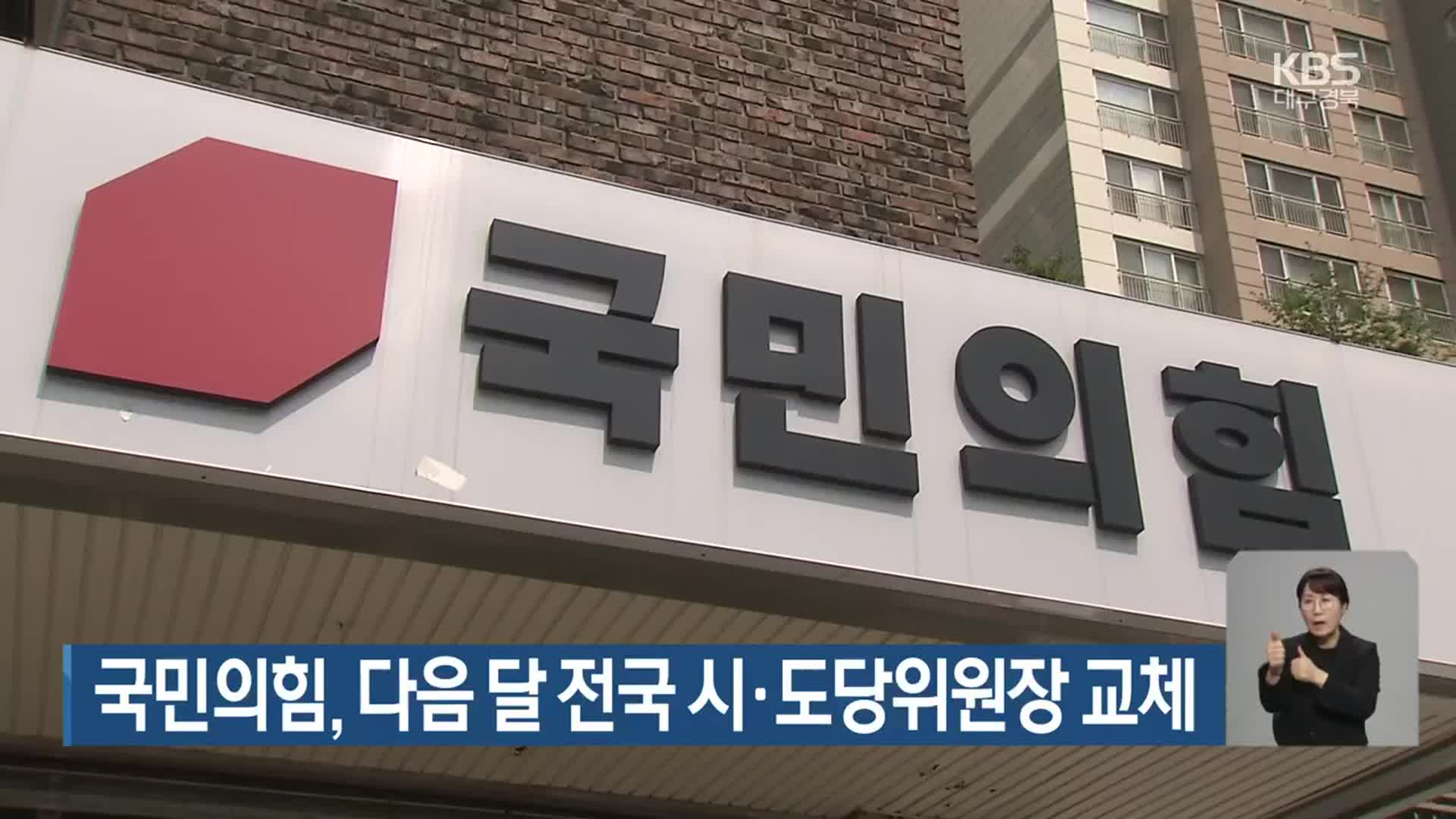 국민의힘, 다음 달 전국 시·도당위원장 교체