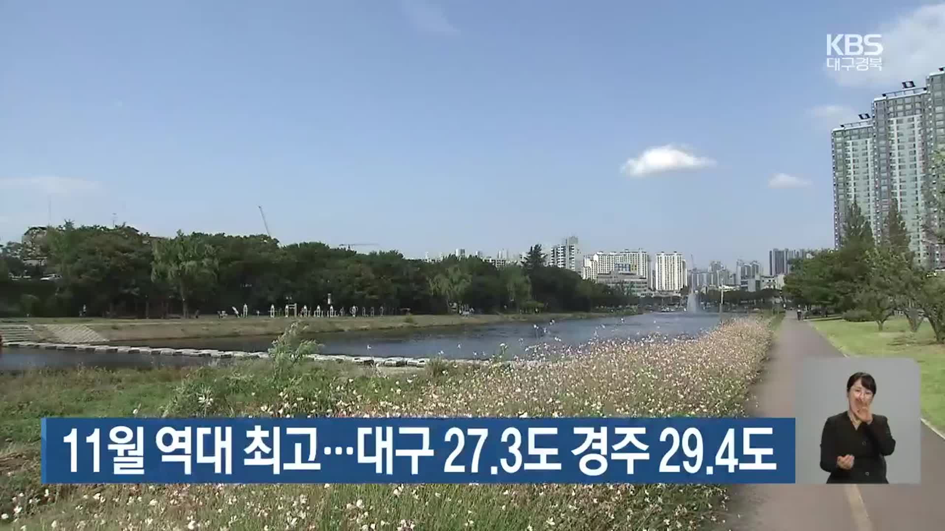 11월 역대 최고…대구 27.3도 경주 29.4도