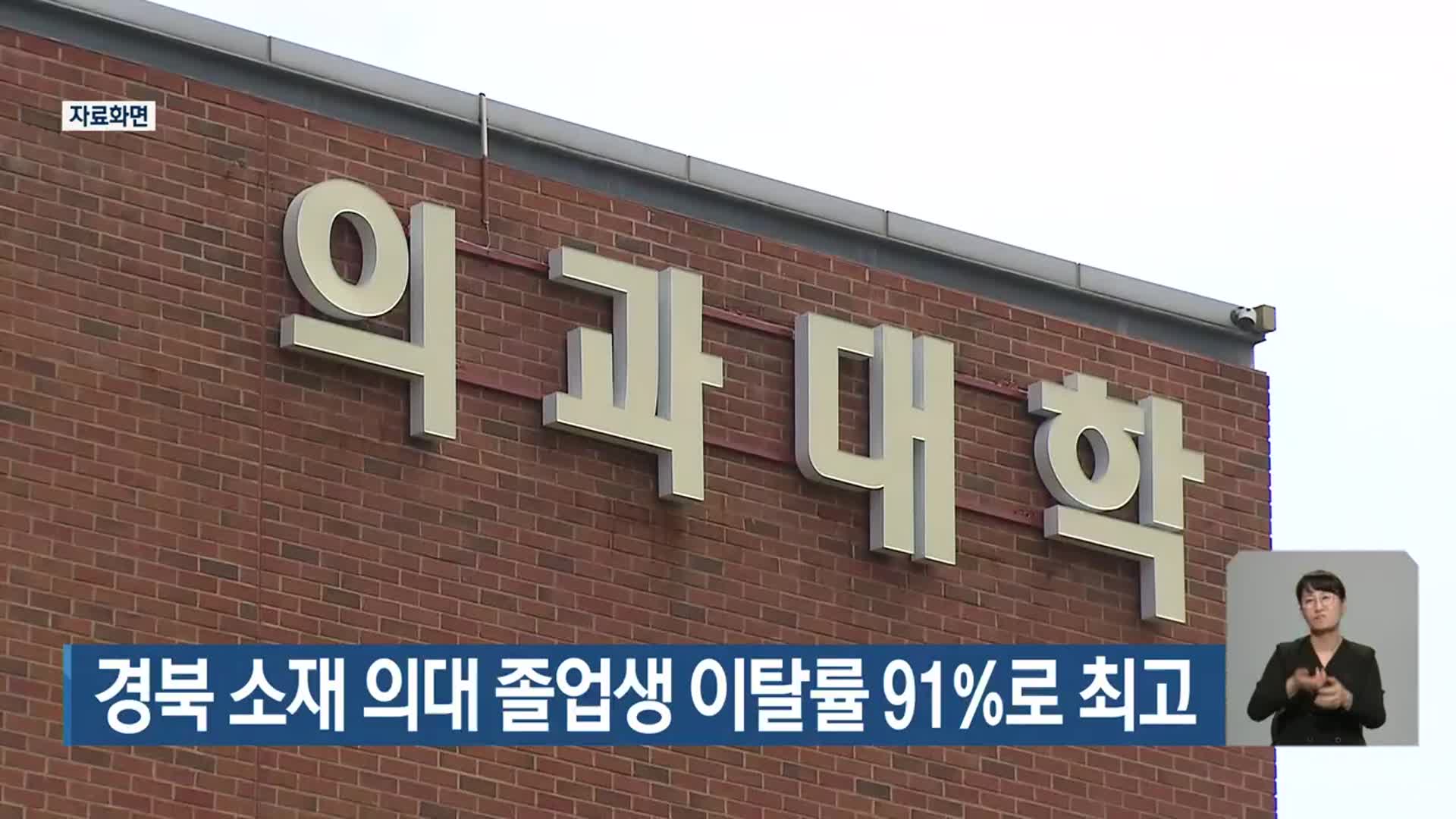 경북 소재 의대 졸업생 이탈률 91%로 최고