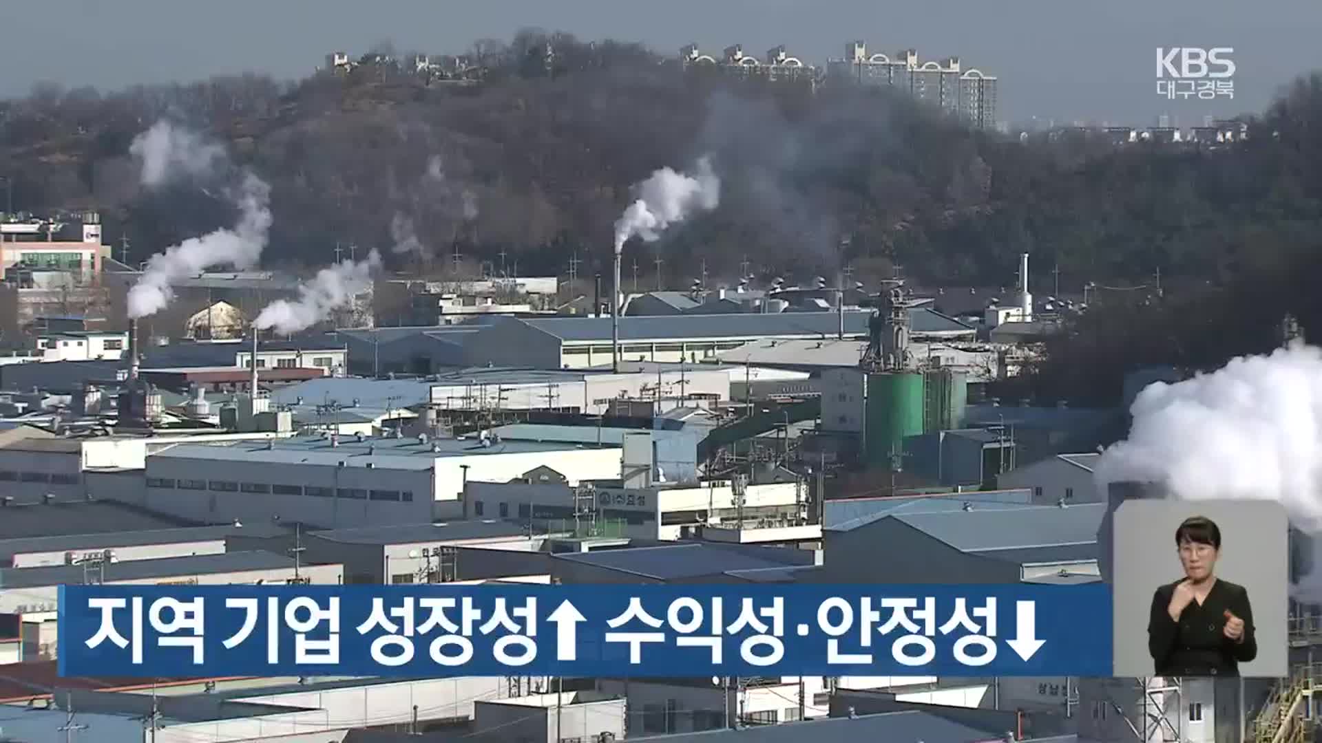 대구·경북 지역 기업 성장성↑ 수익성·안정성↓