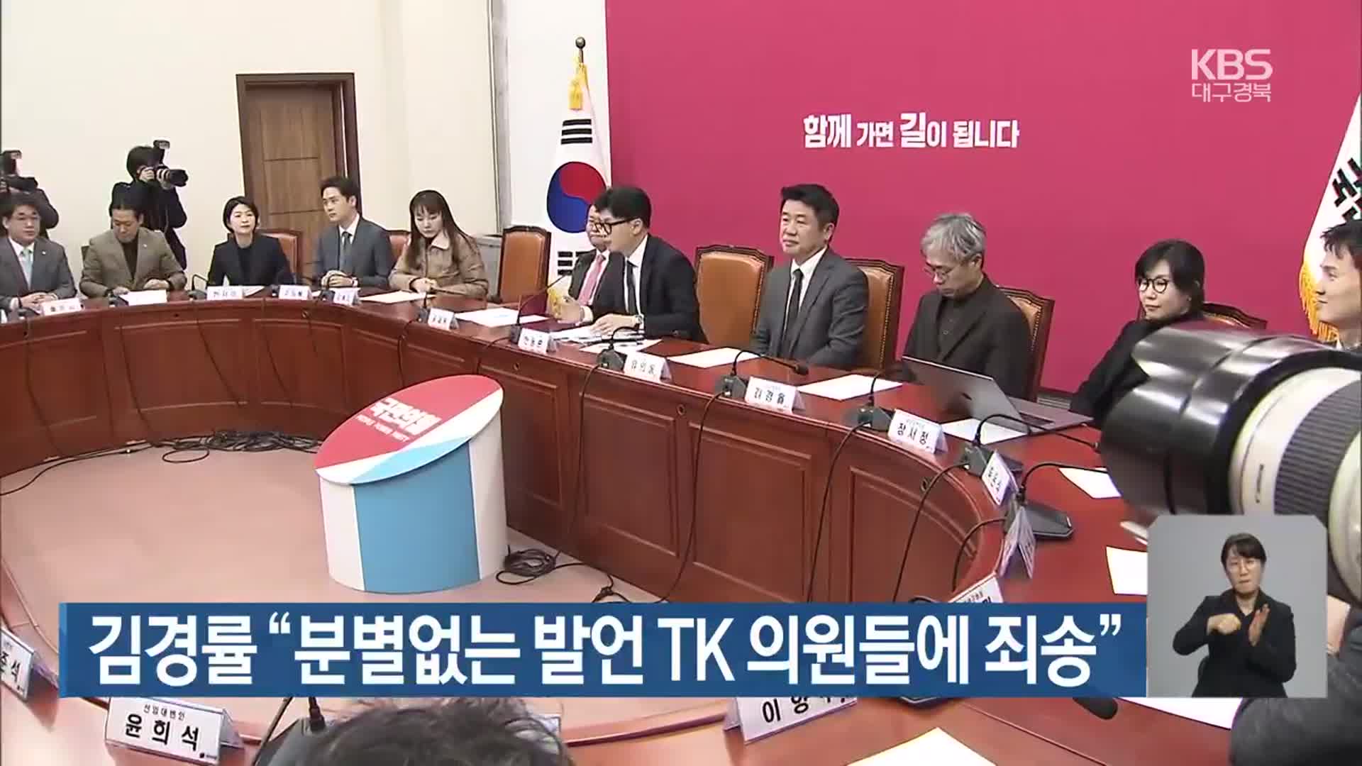 김경률 “분별없는 발언 TK 의원들에 죄송”