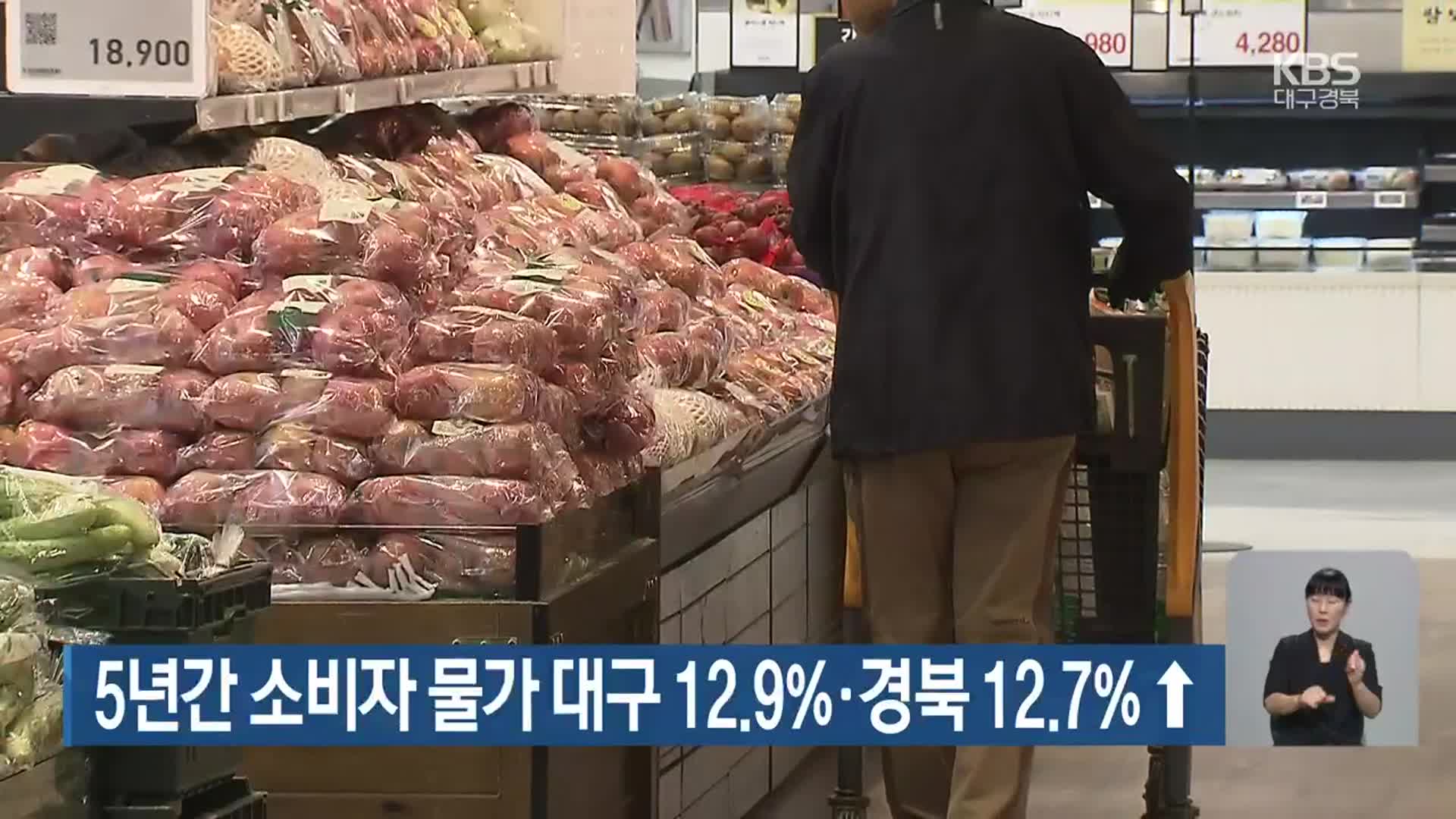 5년간 소비자 물가 대구 12.9%·경북 12.7%↑