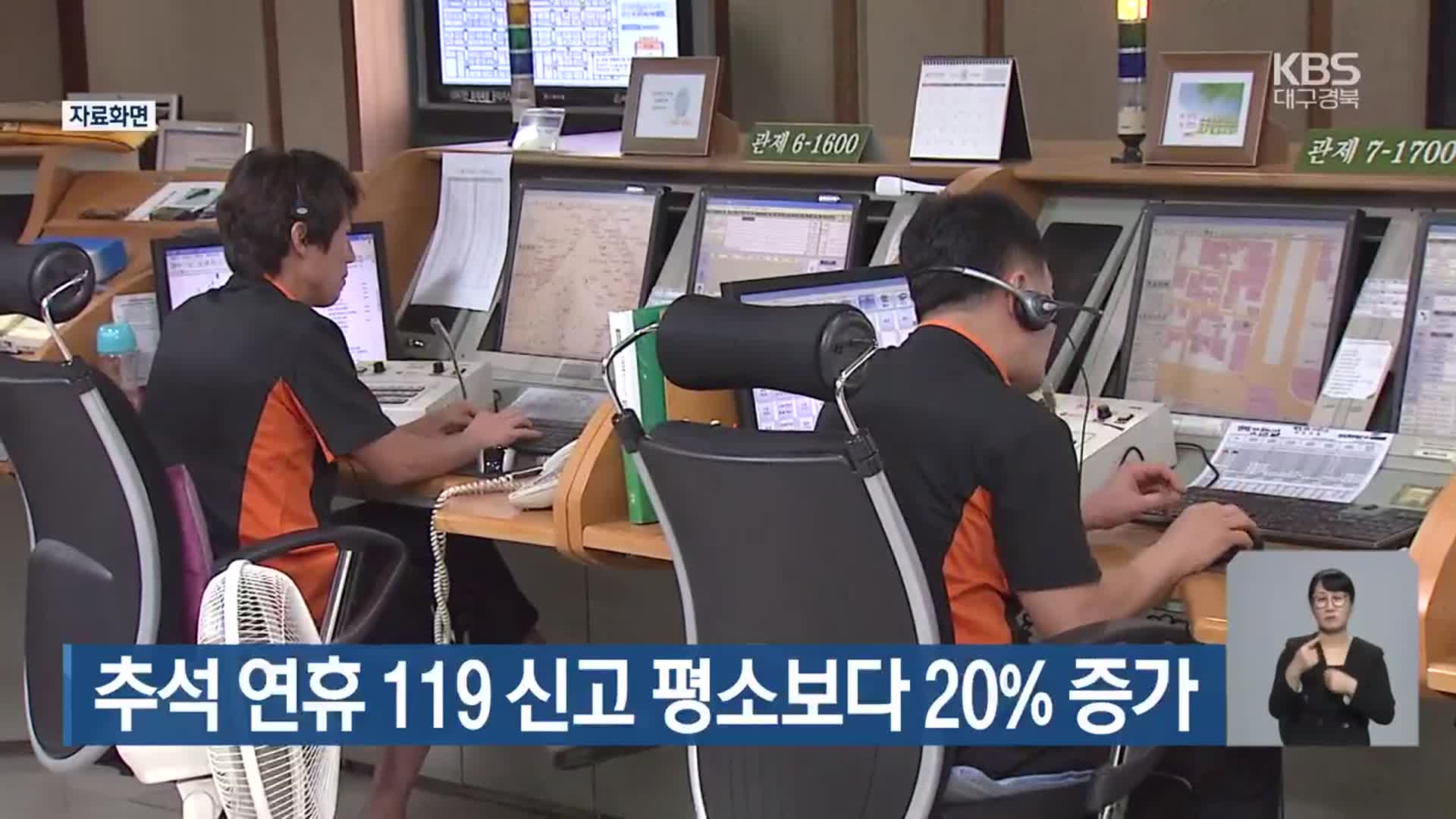 추석 연휴 119 신고 평소보다 20% 증가