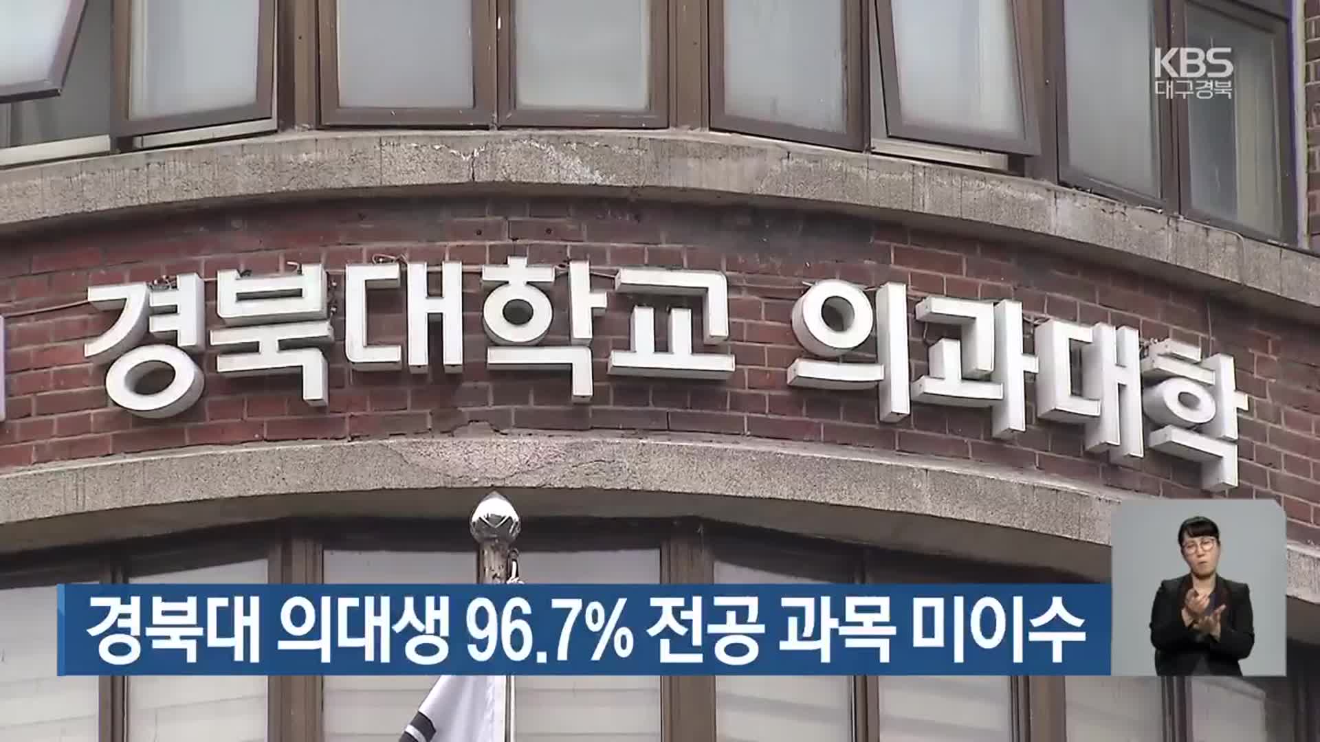 경북대 의대생 96.7% 전공 과목 미이수