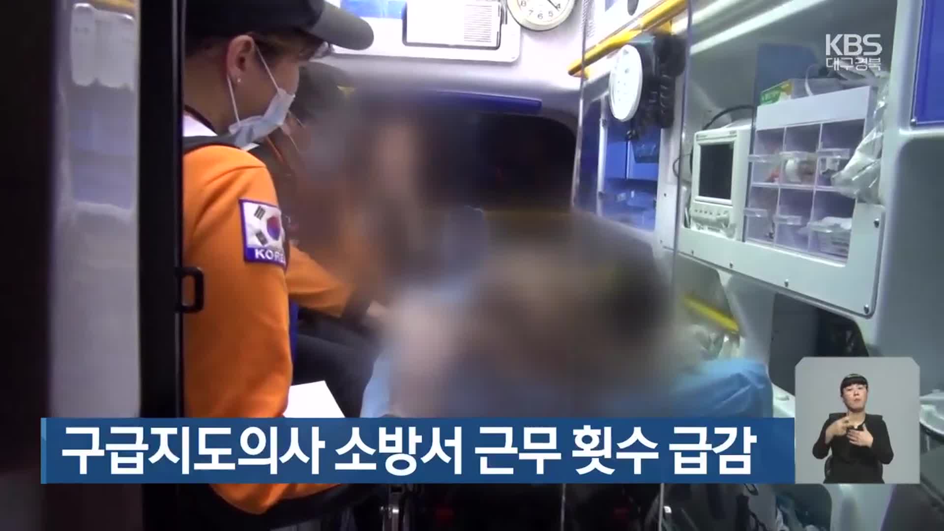 구급지도의사 소방서 근무 횟수 급감