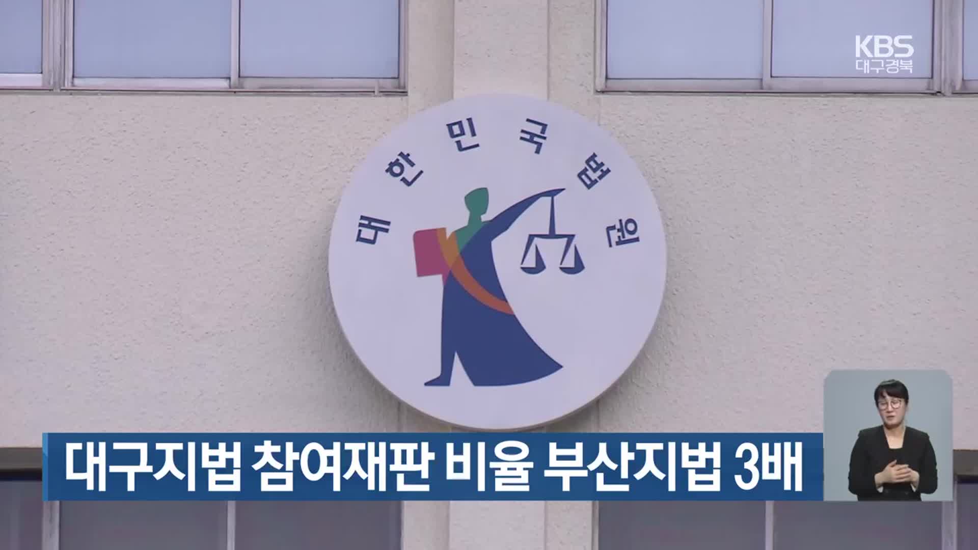 대구지법 참여재판 비율 부산지법 3배