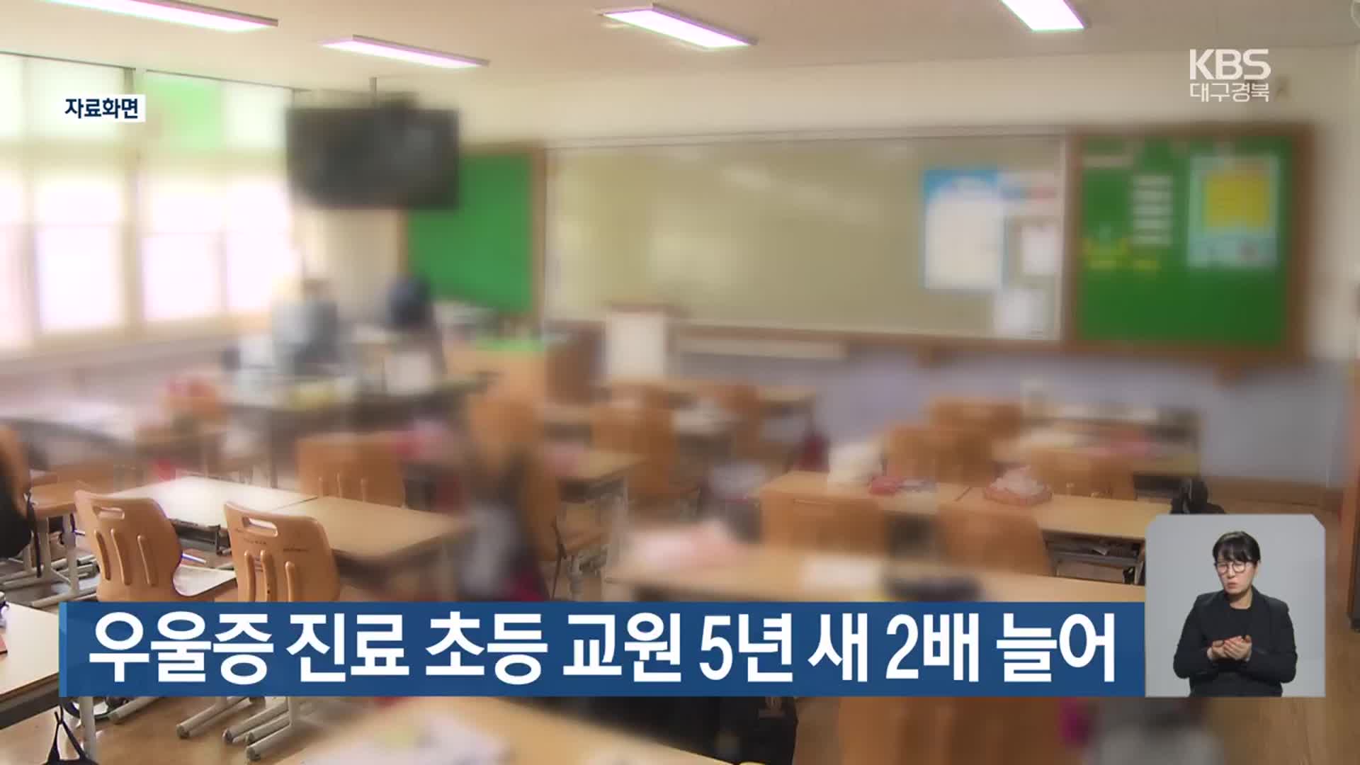 우울증 진료 초등 교원 5년 새 2배 늘어