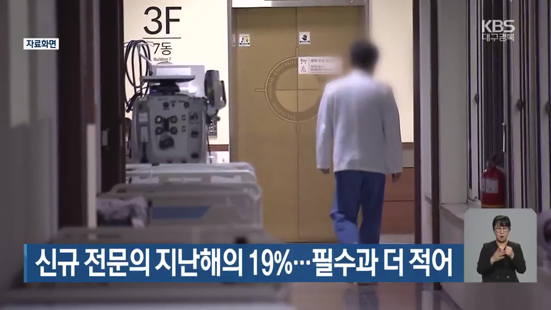 신규 전문의 지난해의 19%…필수과 더 적어