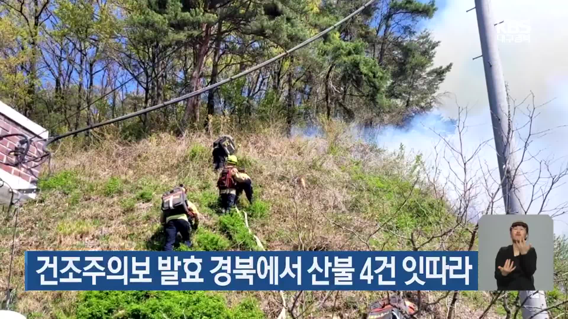 건조주의보 발효 경북에서 산불 4건 잇따라