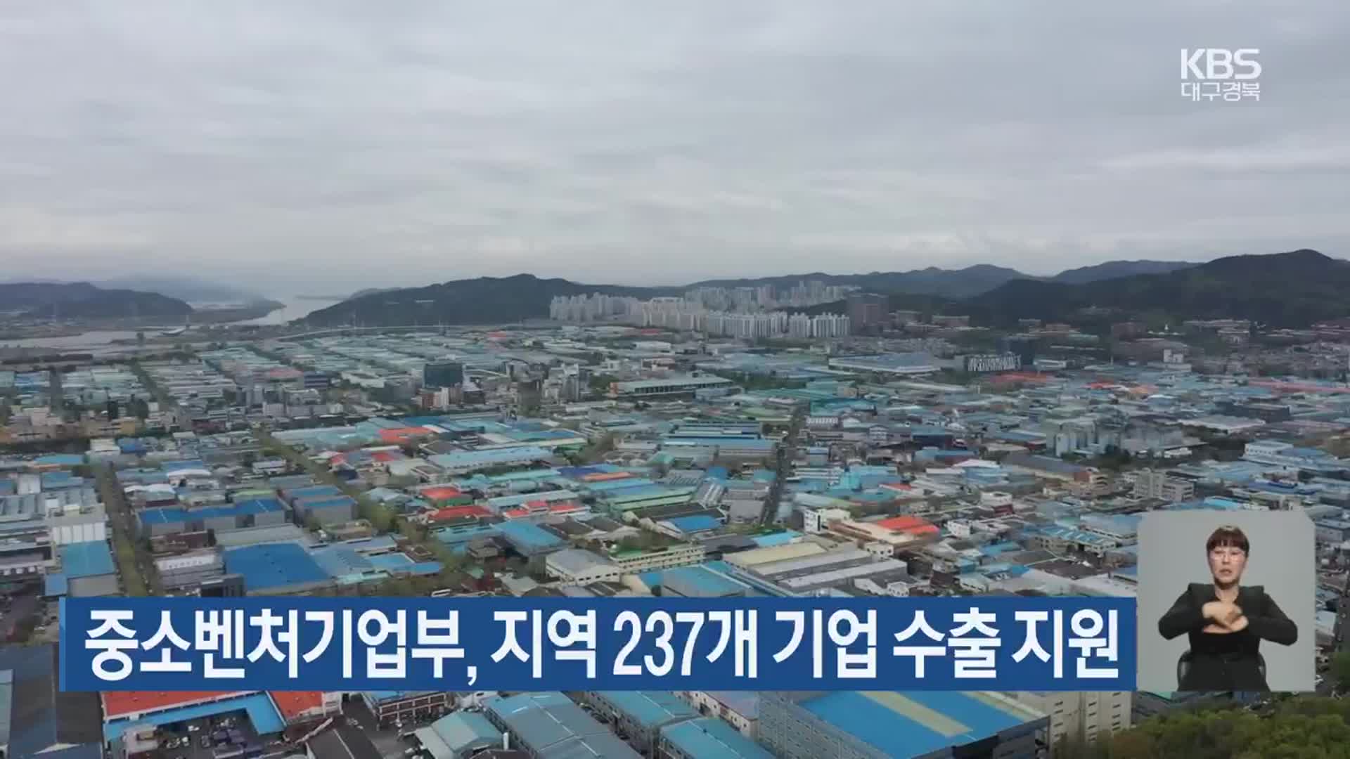 중소벤처기업부, 지역 237개 기업 수출 지원