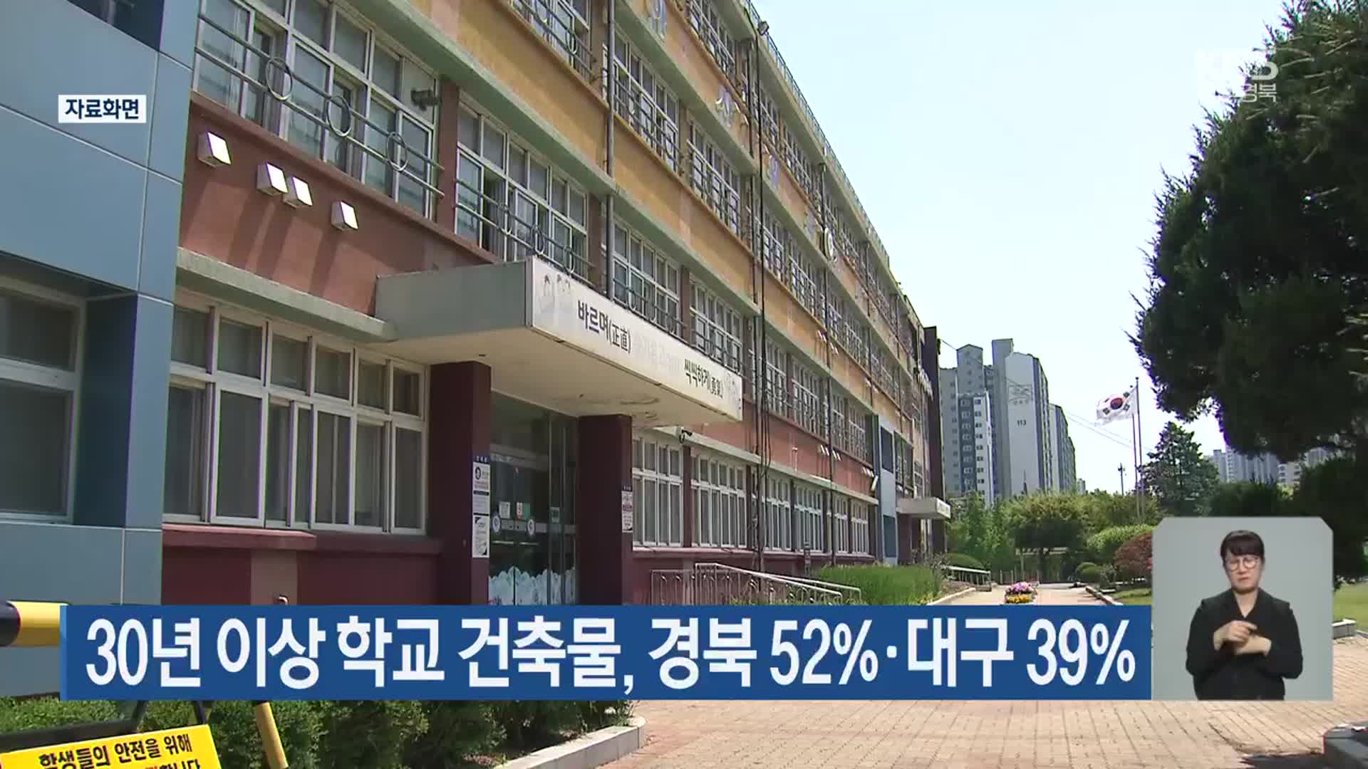 30년 이상 학교 건축물, 경북 52%·대구 39%