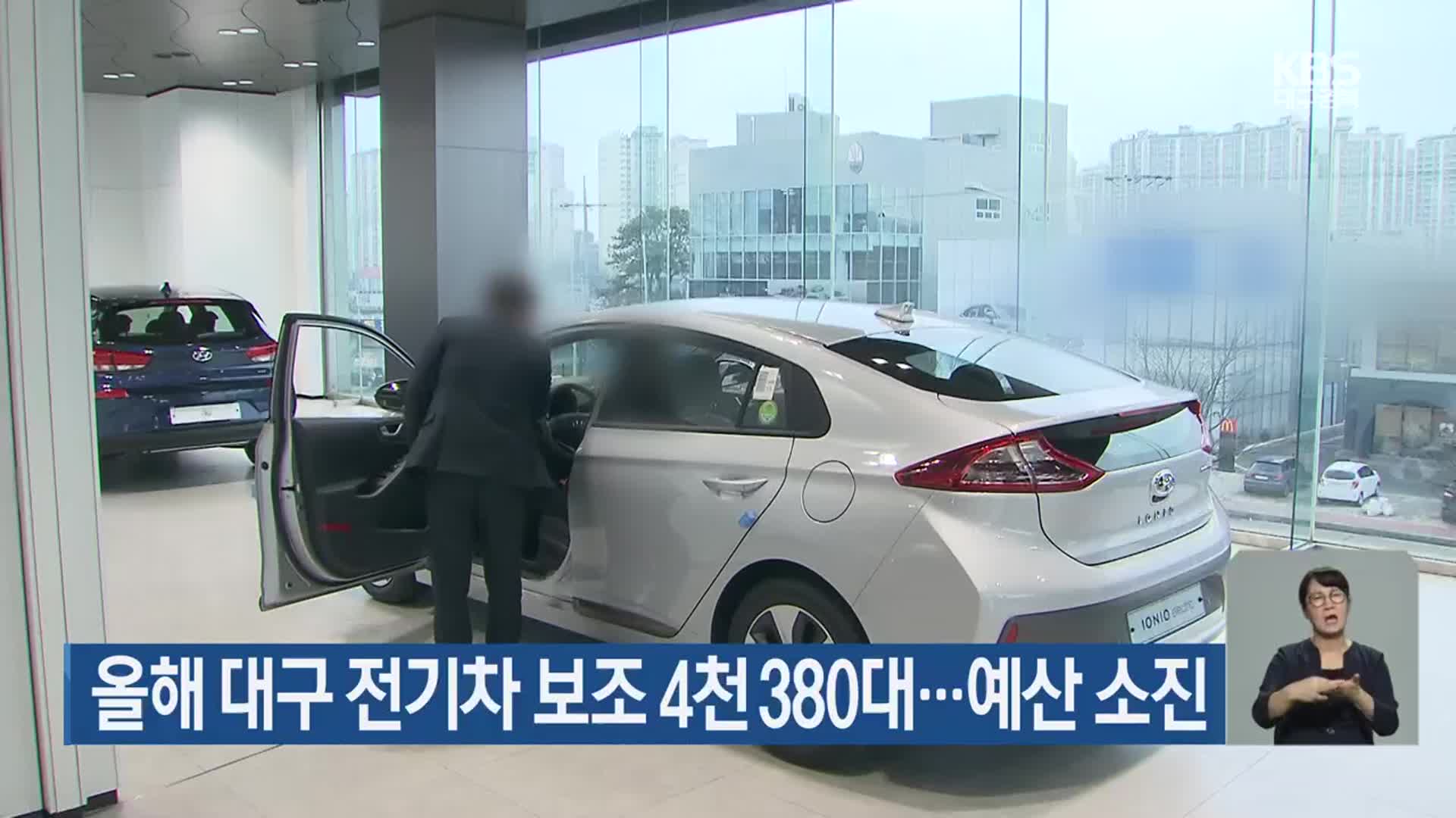 올해 대구 전기차 보조 4천 380대…예산 소진