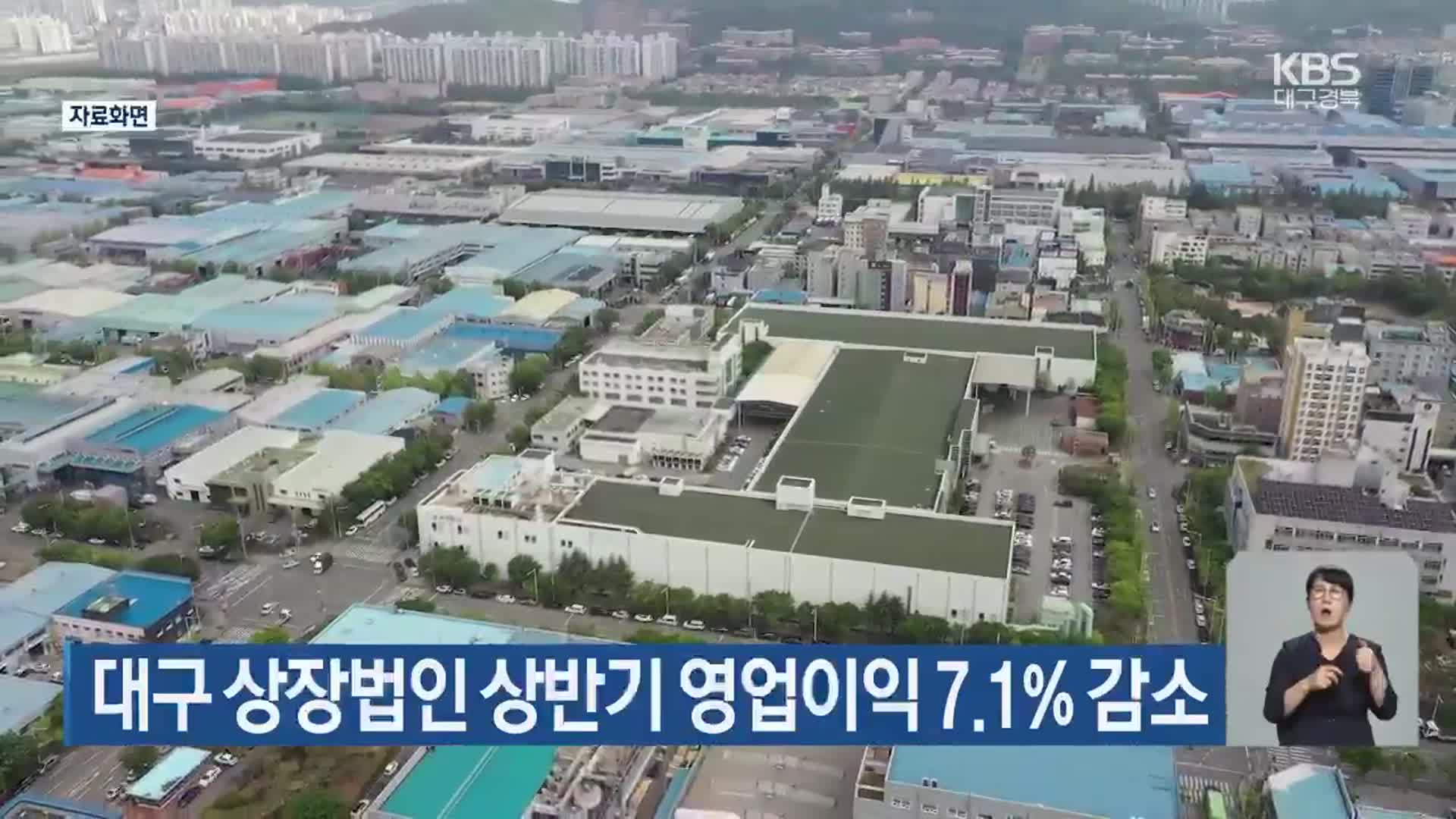대구 상장법인 상반기 영업이익 7.1% 감소