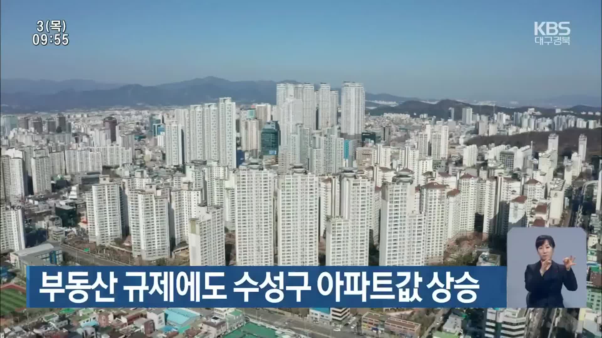 부동산 규제에도 수성구 아파트값 상승
