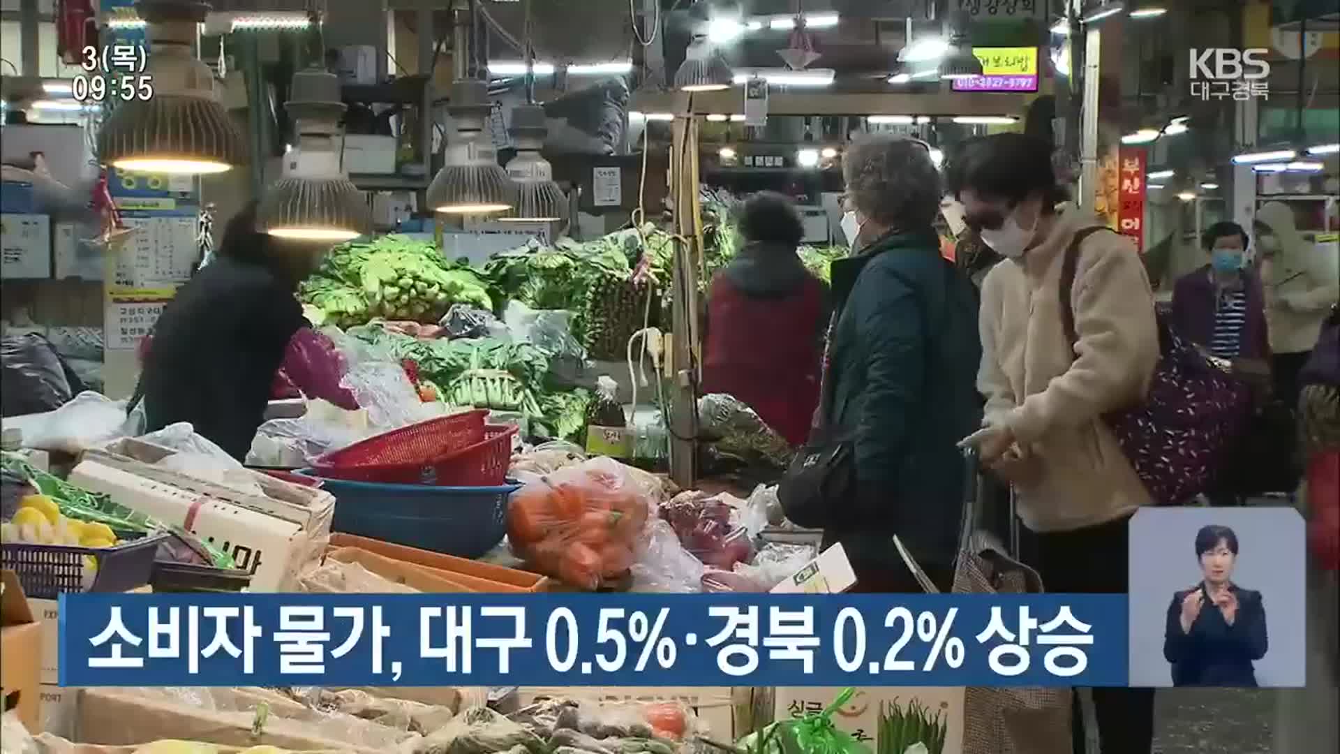 소비자 물가, 대구 0.5%·경북 0.2% 상승