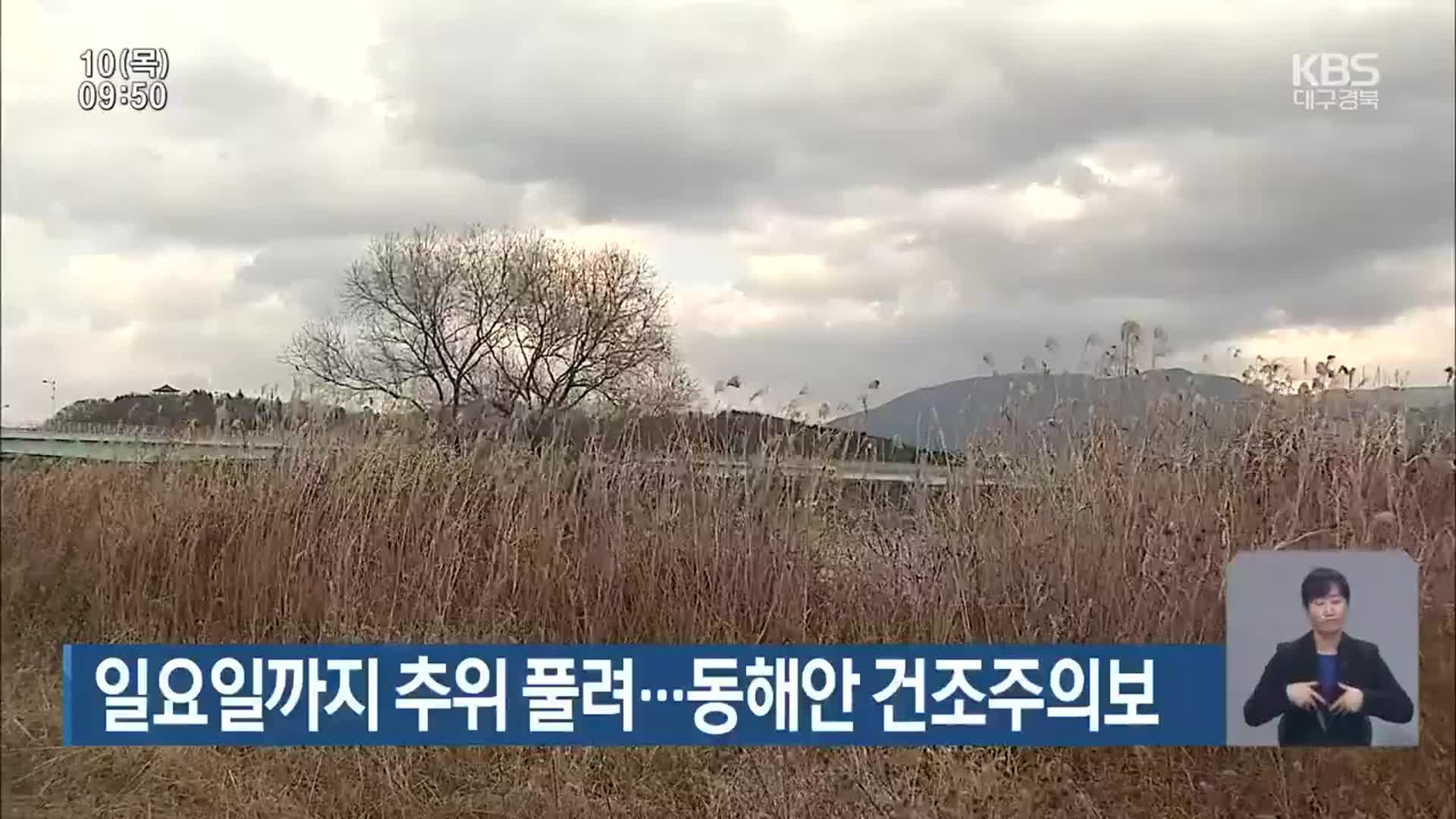 대구·경북, 일요일까지 추위 풀려…동해안 건조주의보