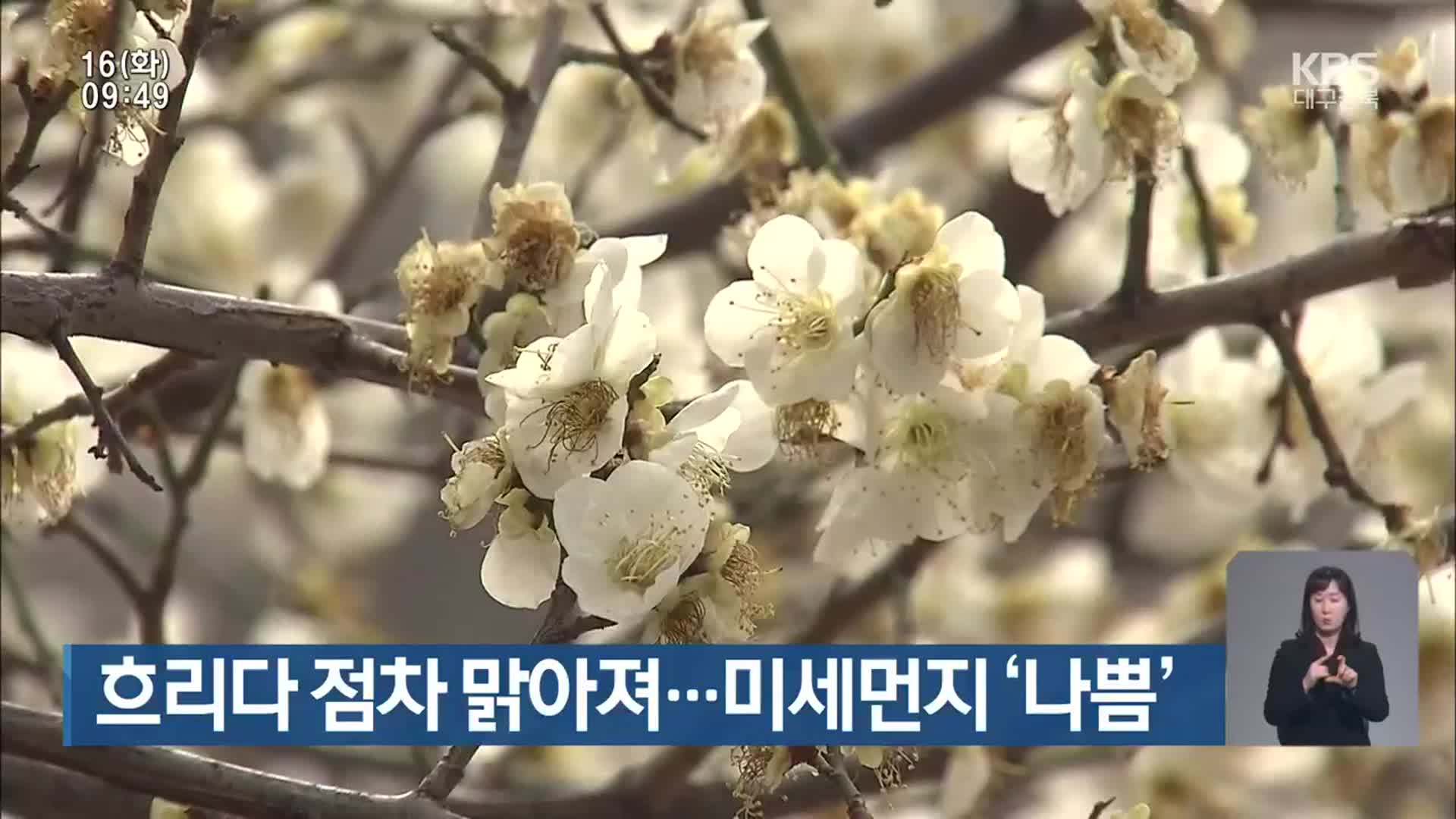 대구·경북 흐리다 점차 맑아져…미세먼지 ‘나쁨’