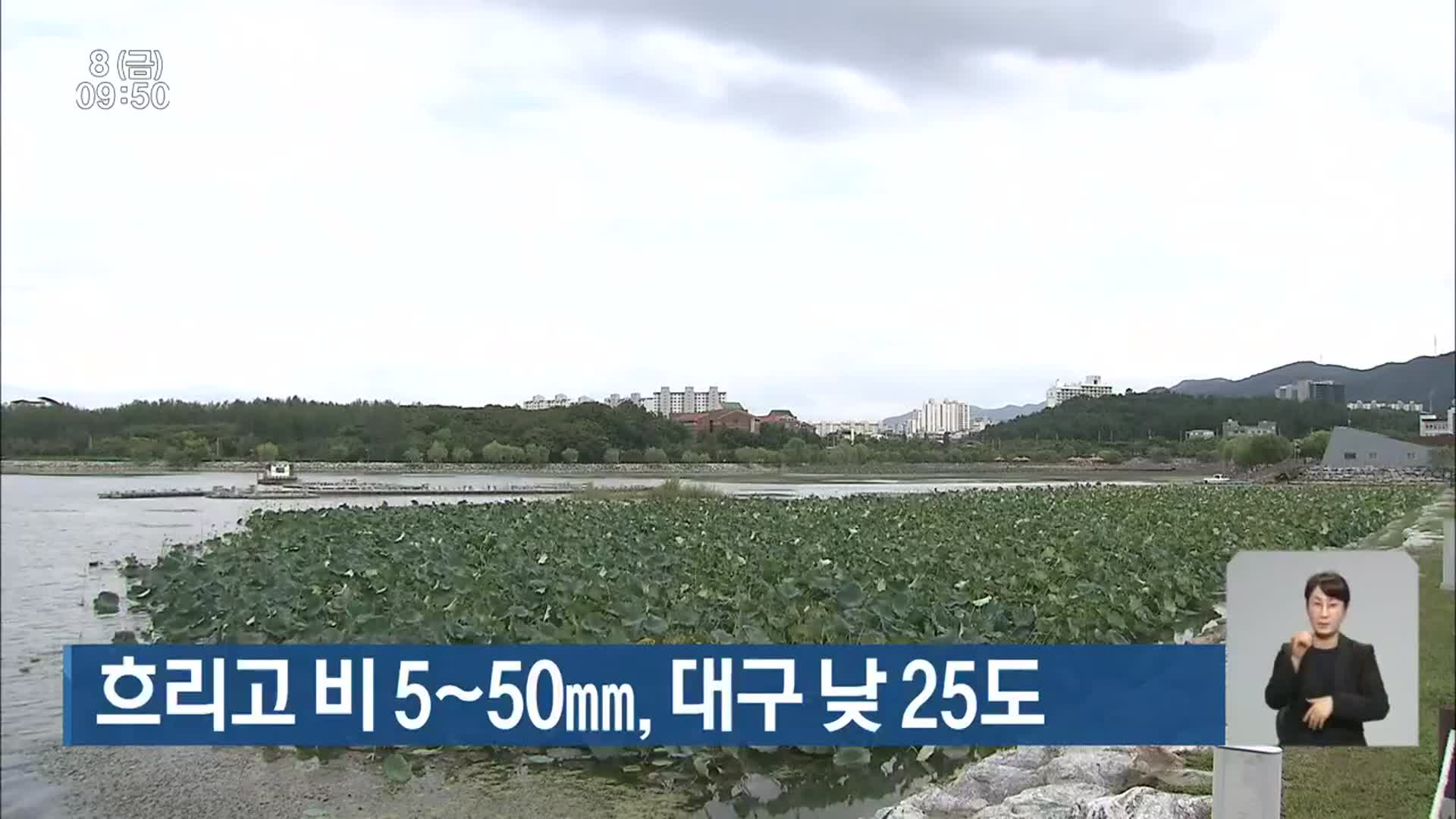 대구·경북 흐리고 비 5~50mm, 대구 낮 25도