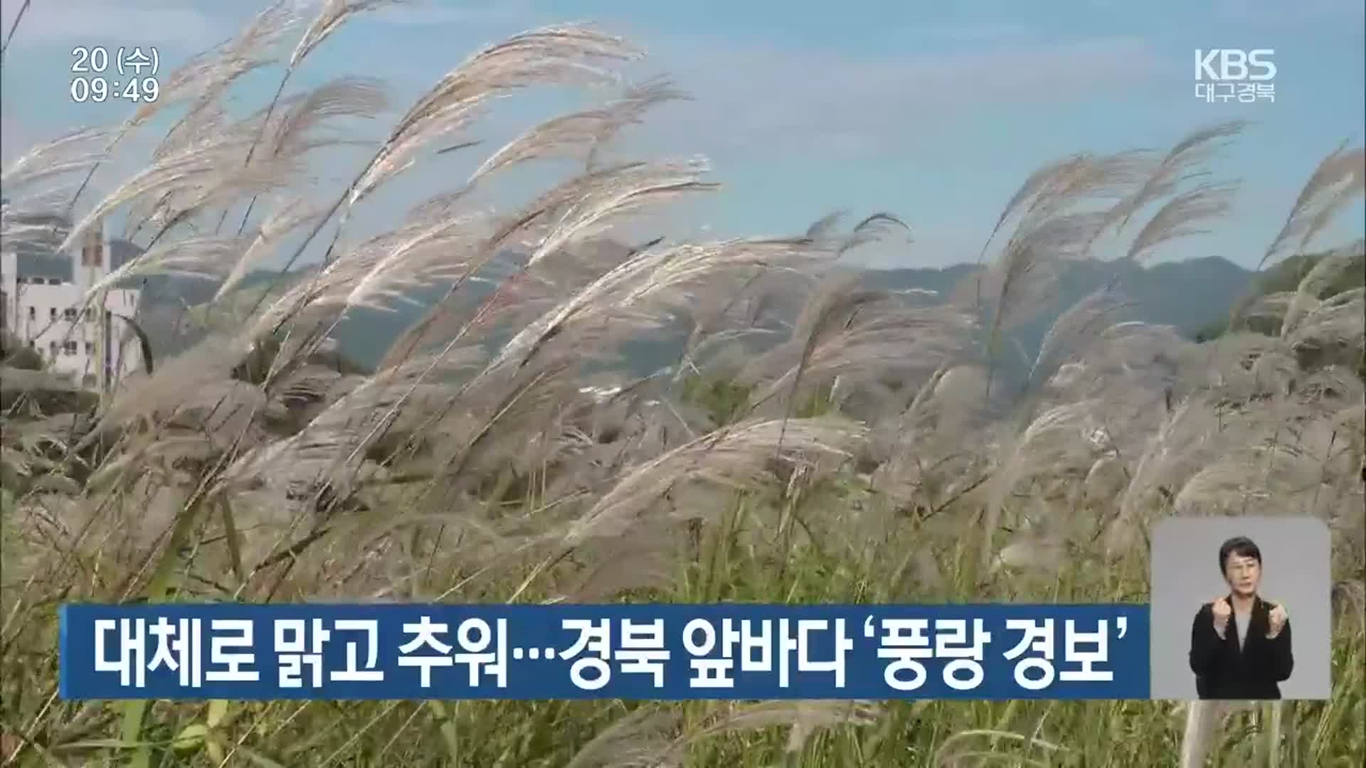 대구·경북, 대체로 맑고 추워…경북 앞바다 ‘풍랑 경보’