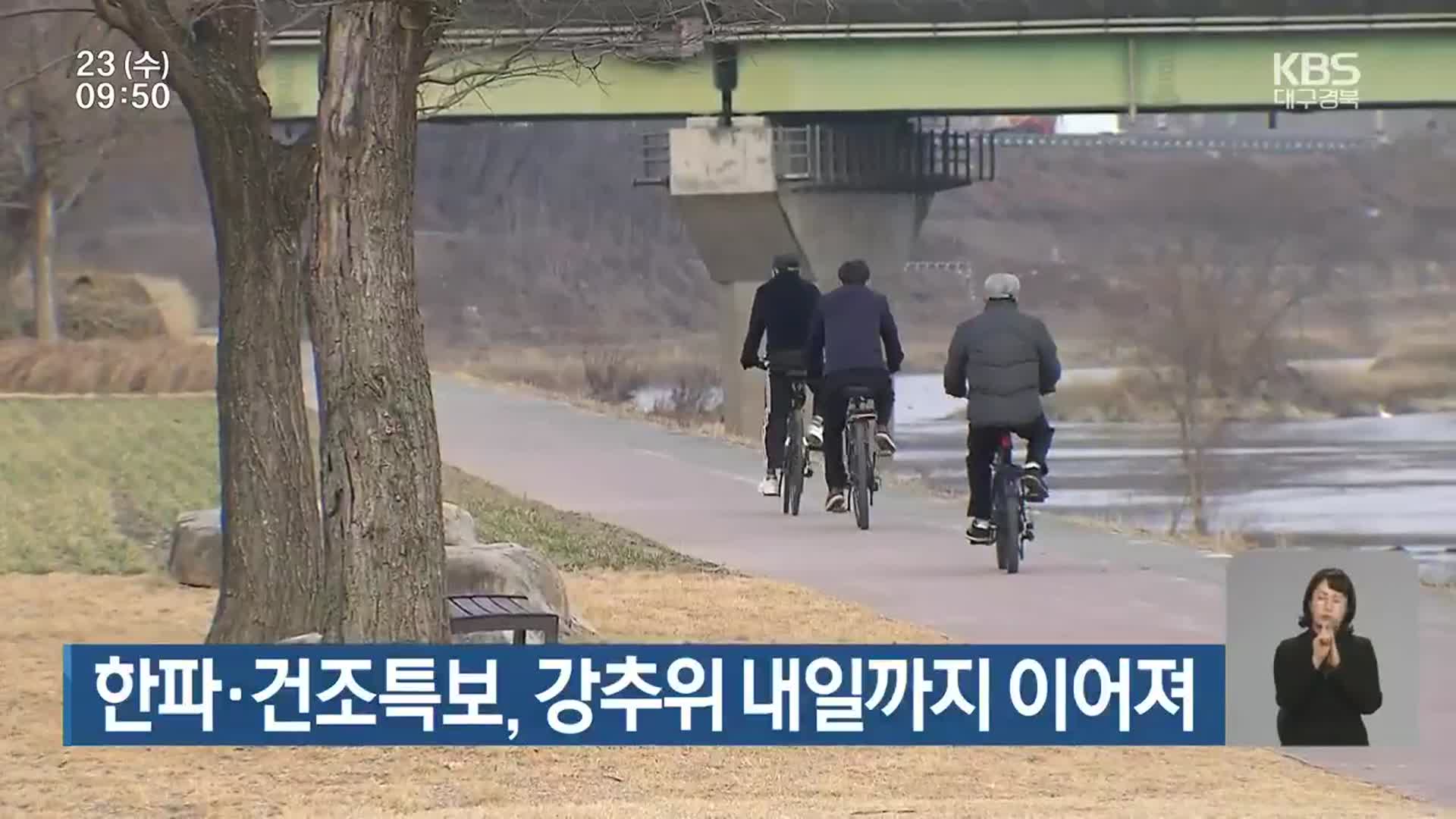 대구·경북 한파·건조특보, 강추위 내일까지 이어져
