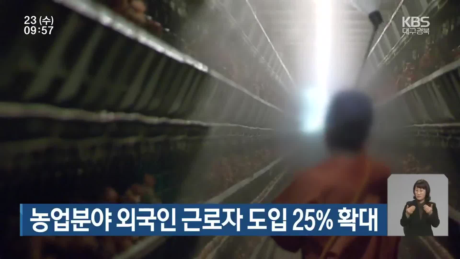 농업분야 외국인 근로자 도입 25% 확대