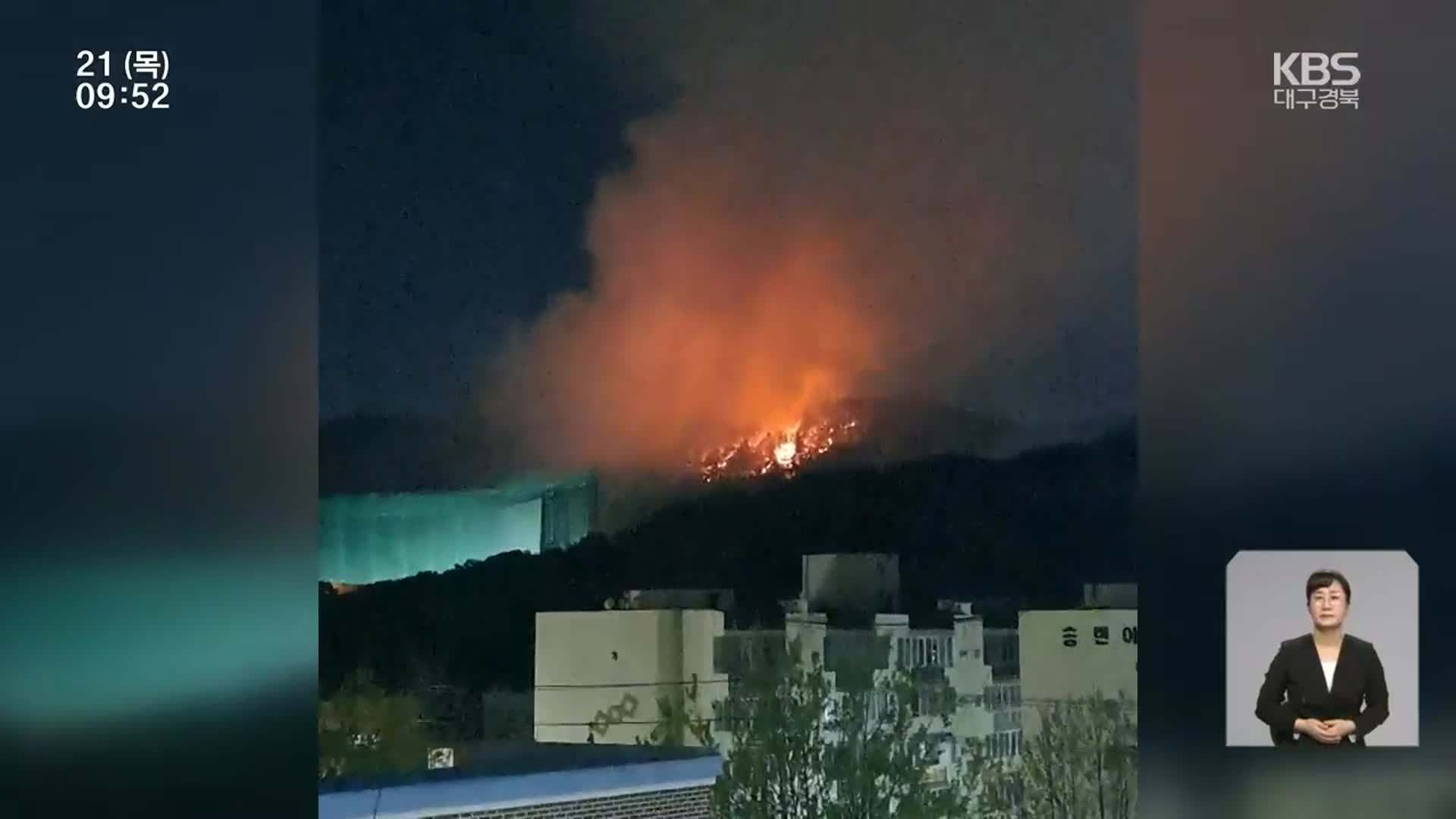 대구 월성동 아파트 인근 산불…4시간여 만에 진화