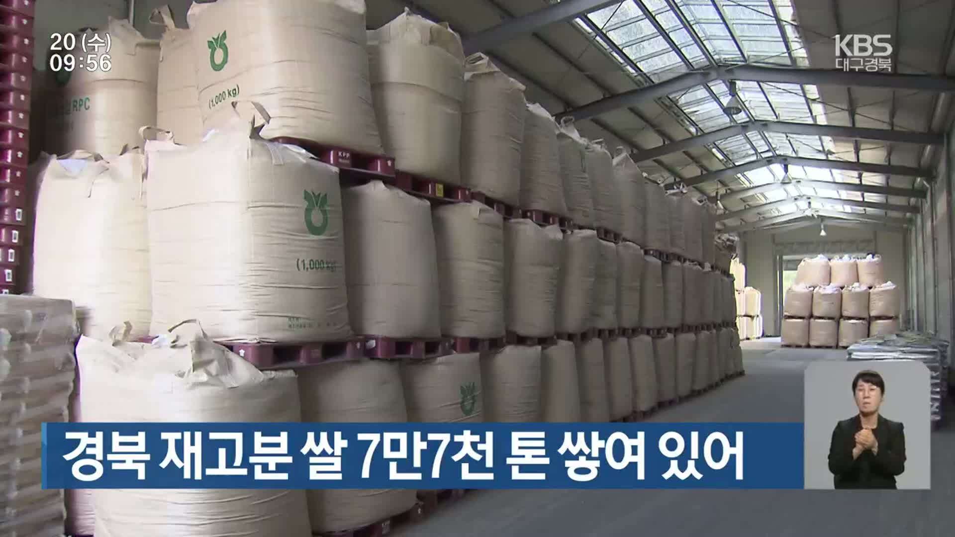 경북 재고분 쌀 7만7천 톤 쌓여 있어