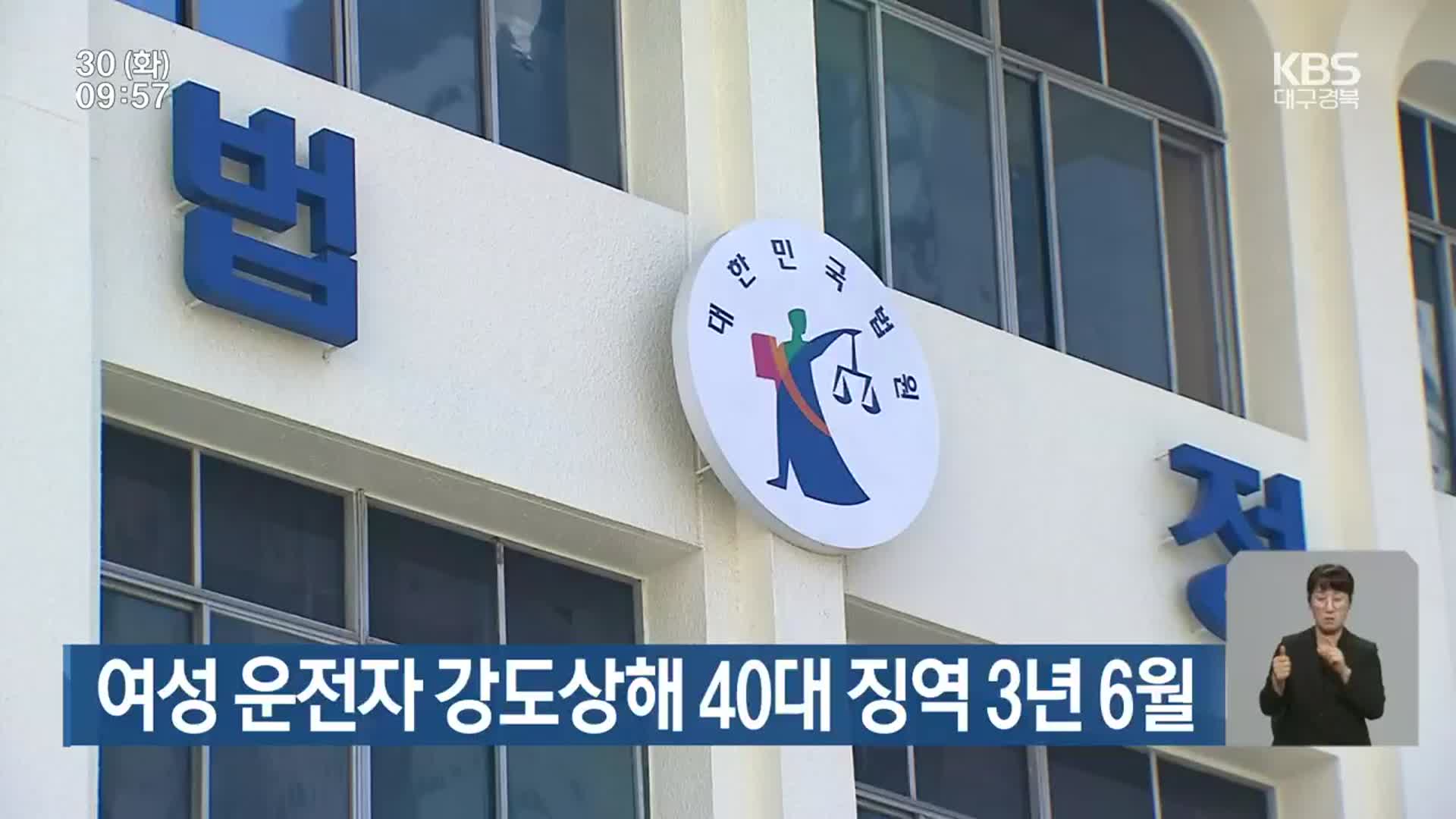 여성 운전자 강도상해 40대 징역 3년 6월