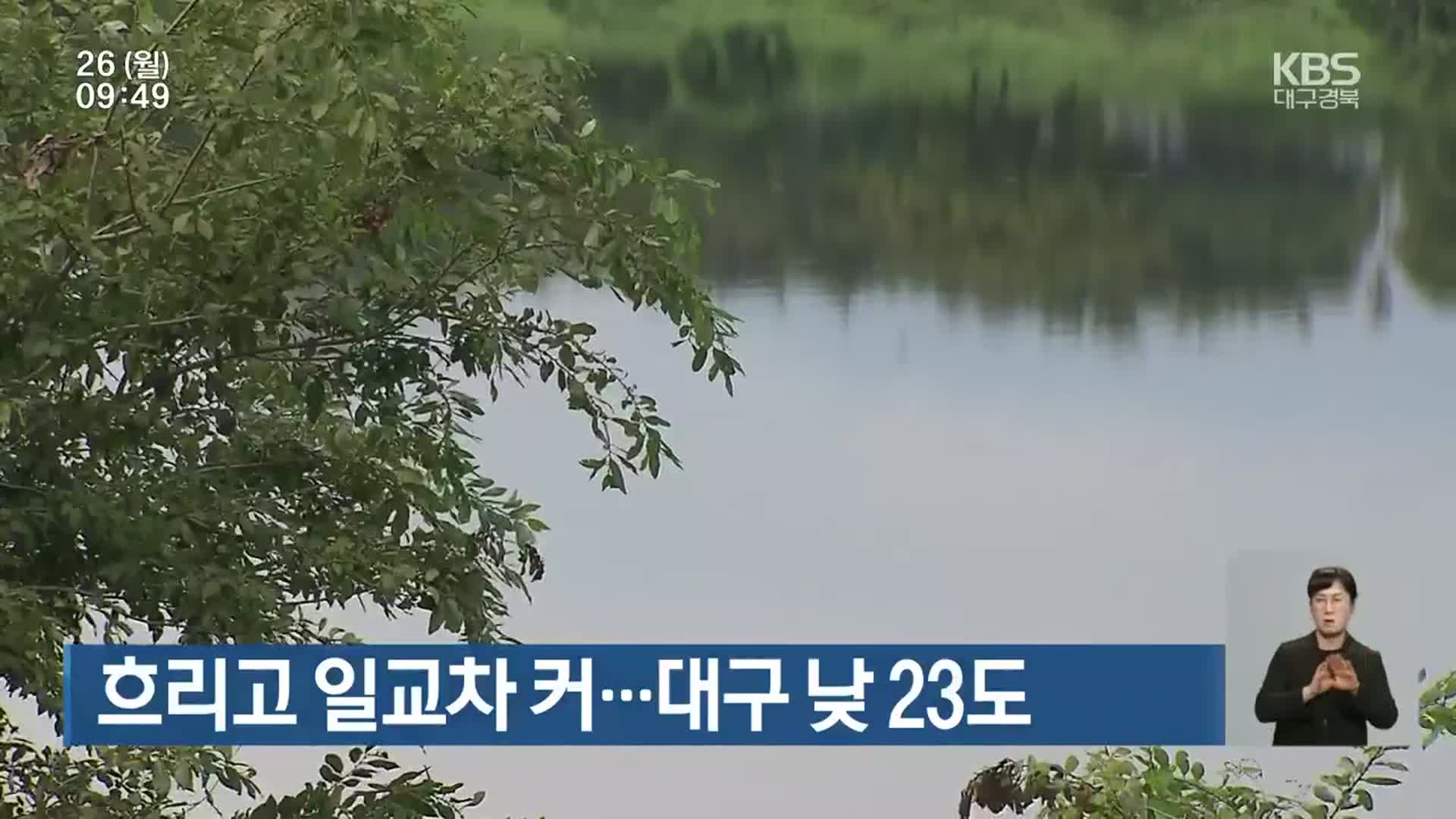 흐리고 일교차 커…대구 낮 23도