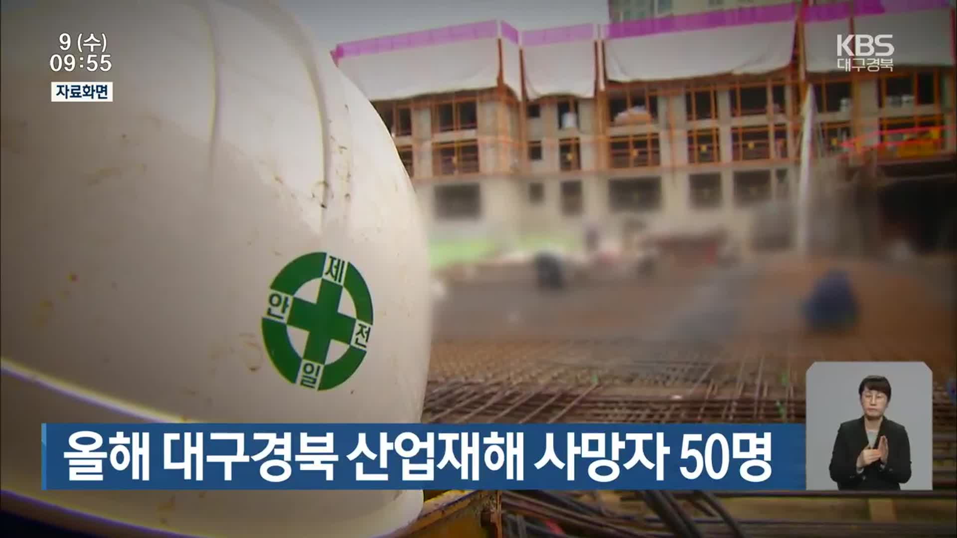 올해 대구·경북 산업재해 사망자 50명