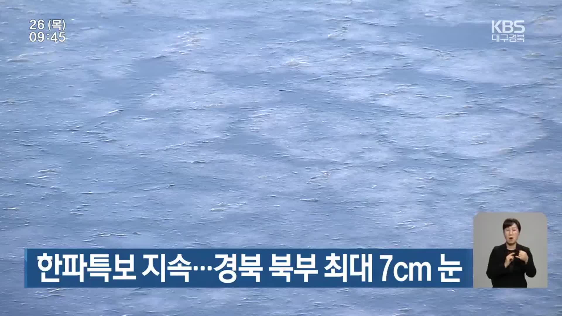 한파특보 지속…경북 북부 최대 7cm 눈
