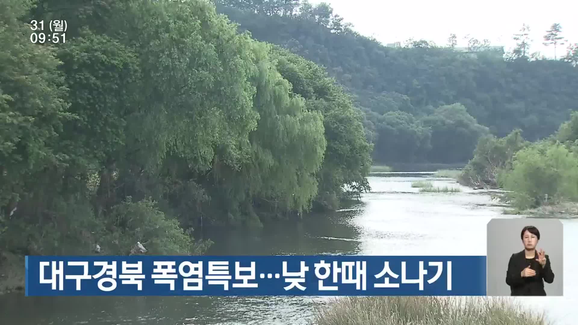 대구·경북 폭염특보…낮 한때 소나기