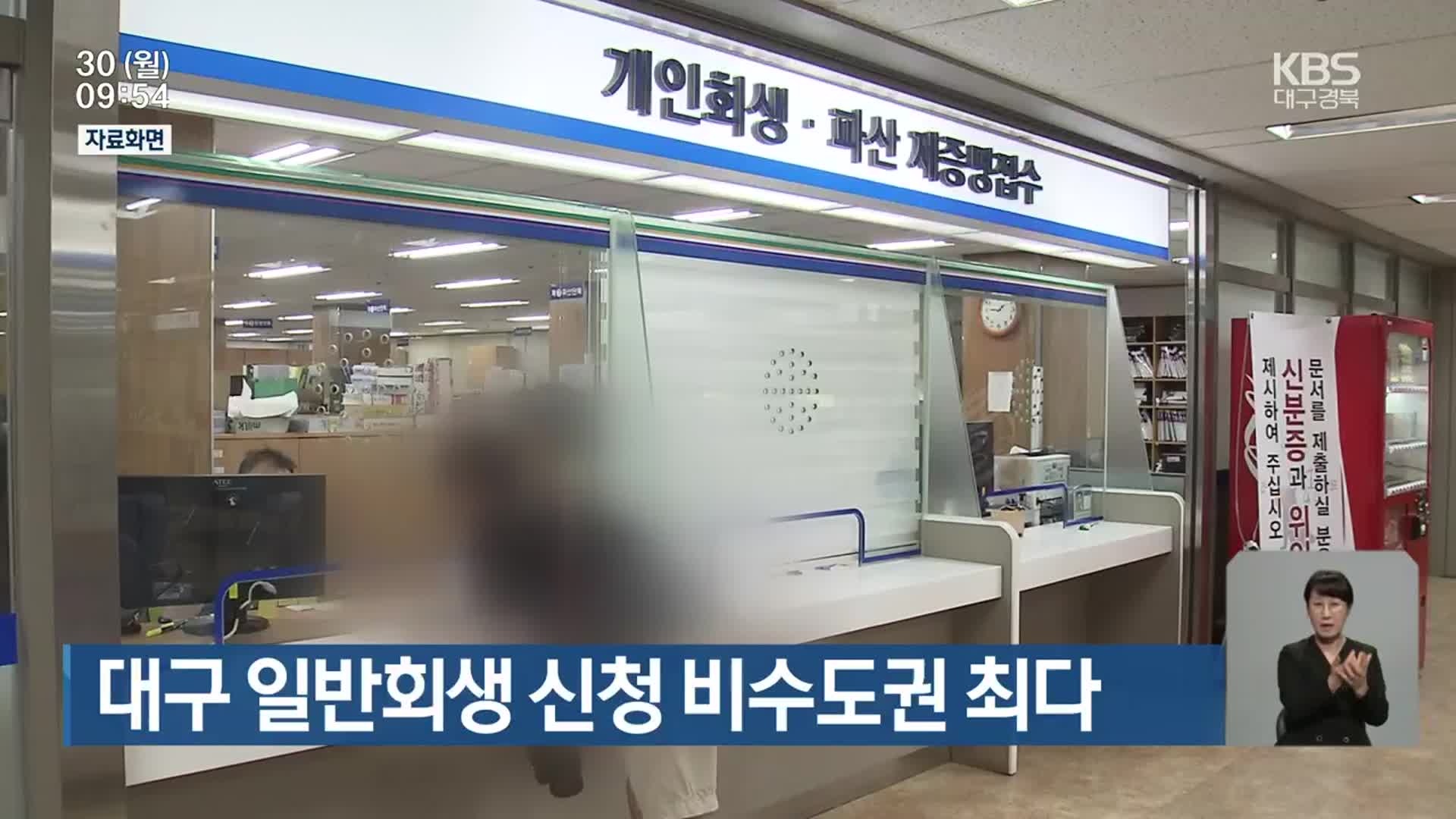 대구 일반회생 신청 비수도권 최다