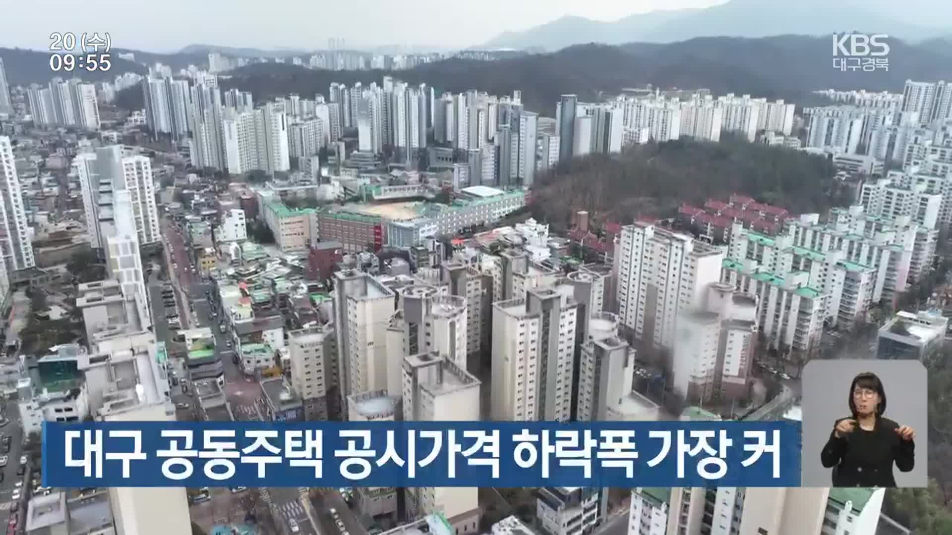 대구 공동주택 공시가격 하락폭 가장 커