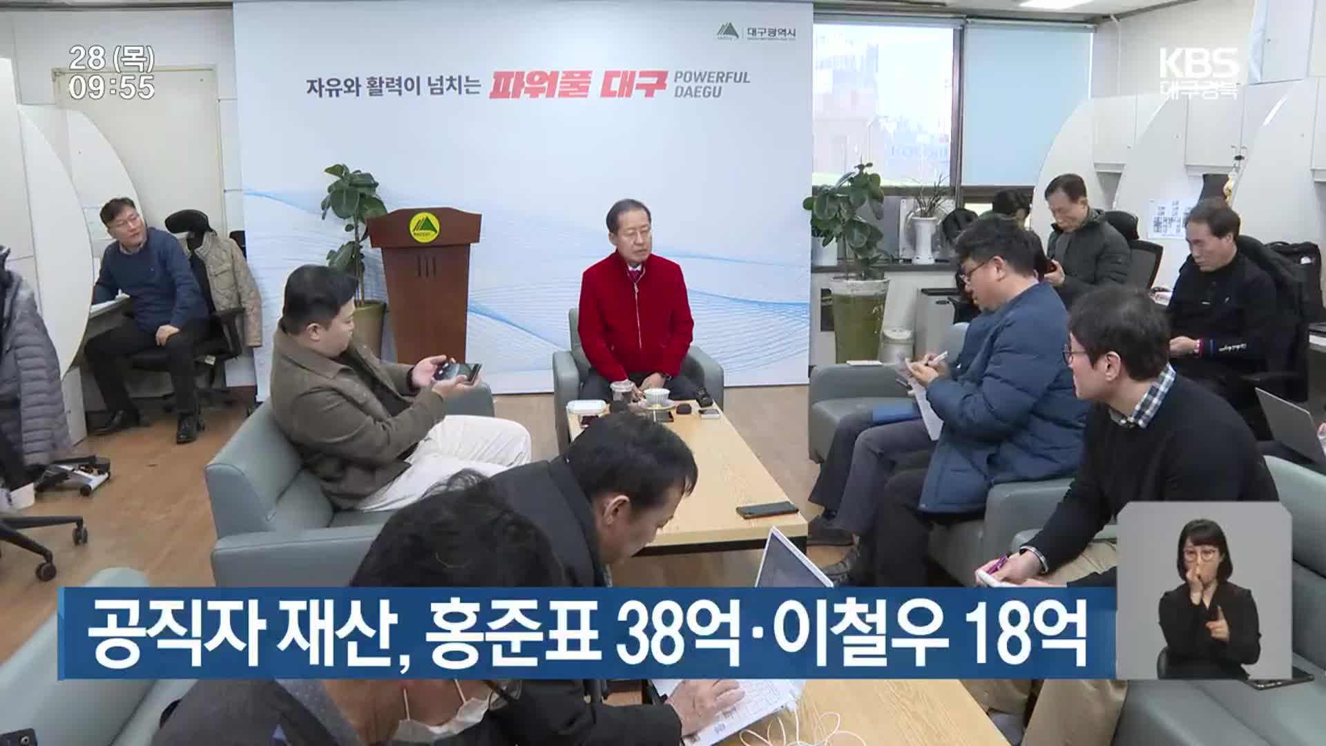 공직자 재산, 홍준표 38억, 이철우 18억