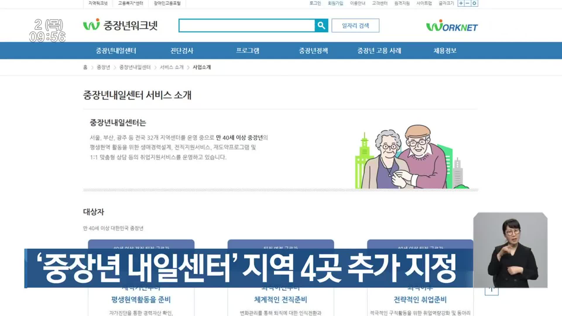 ‘중장년 내일센터’ 지역 4곳 추가 지정