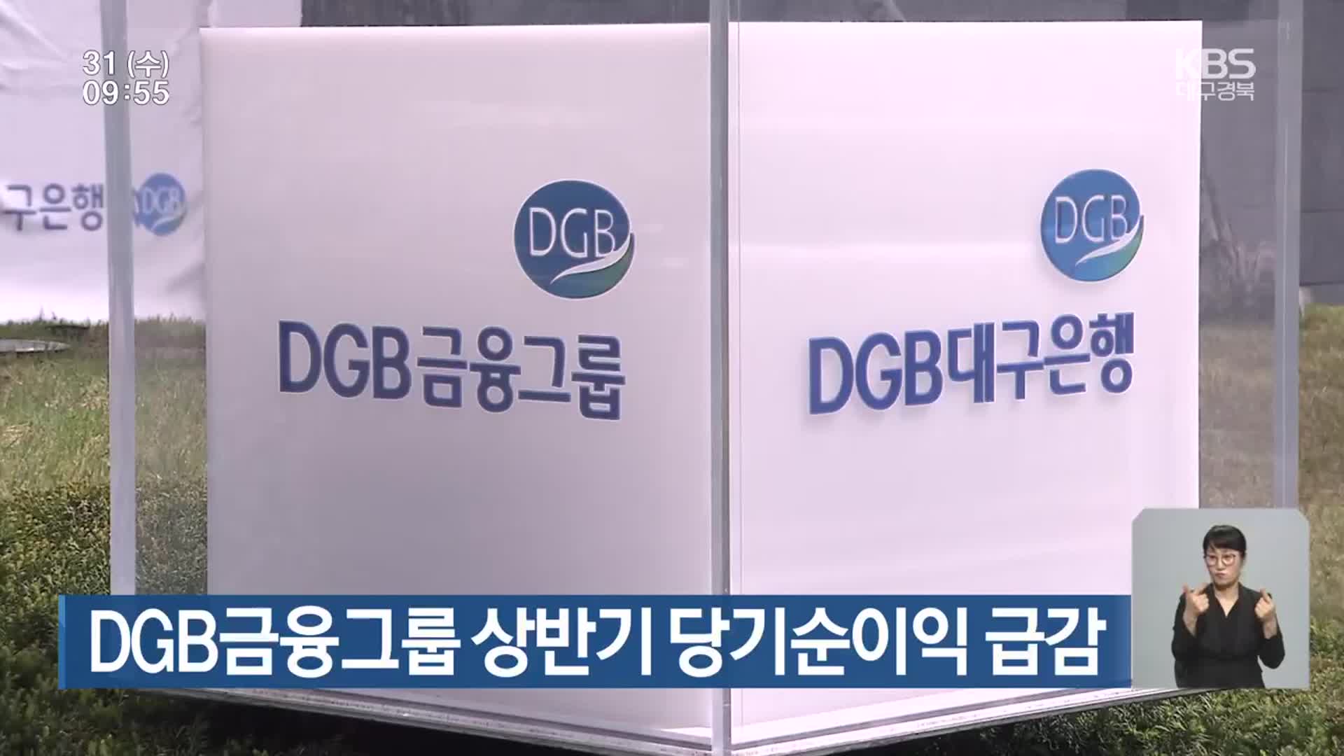 DGB금융그룹 상반기 당기순이익 급감