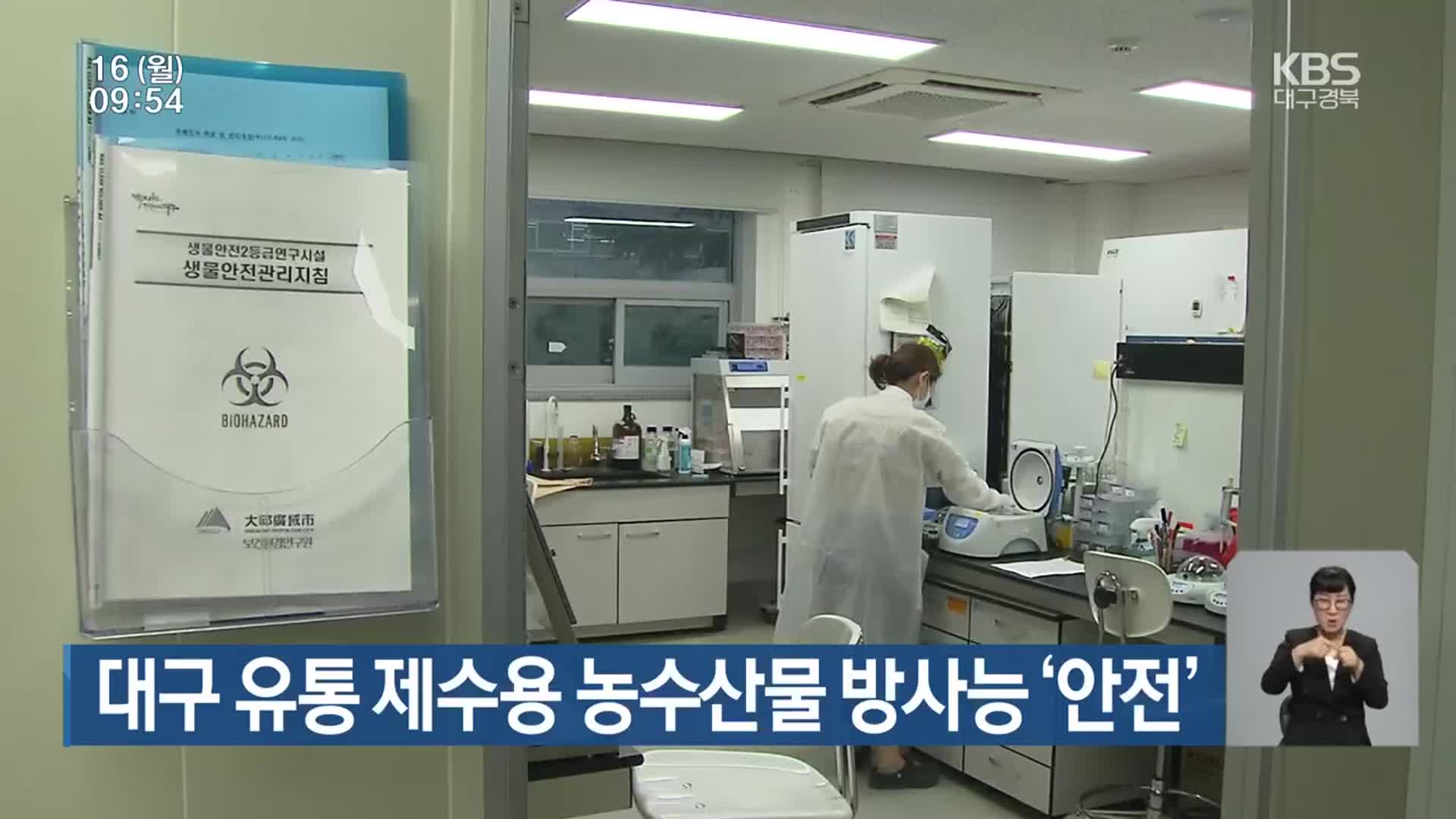 대구 유통 제수용 농수산물 방사능 ‘안전’