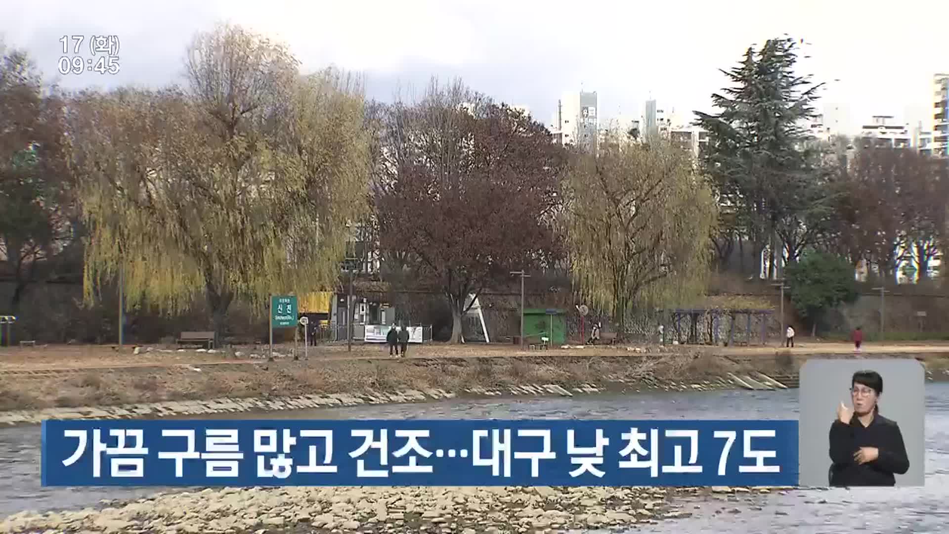 대구·경북 가끔 구름 많고 건조…대구 낮 최고 7도