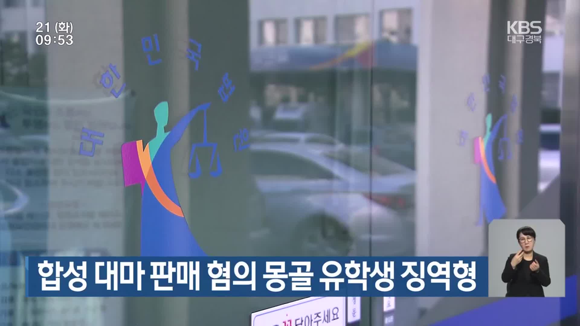 합성 대마 판매 혐의 몽골 유학생 징역형