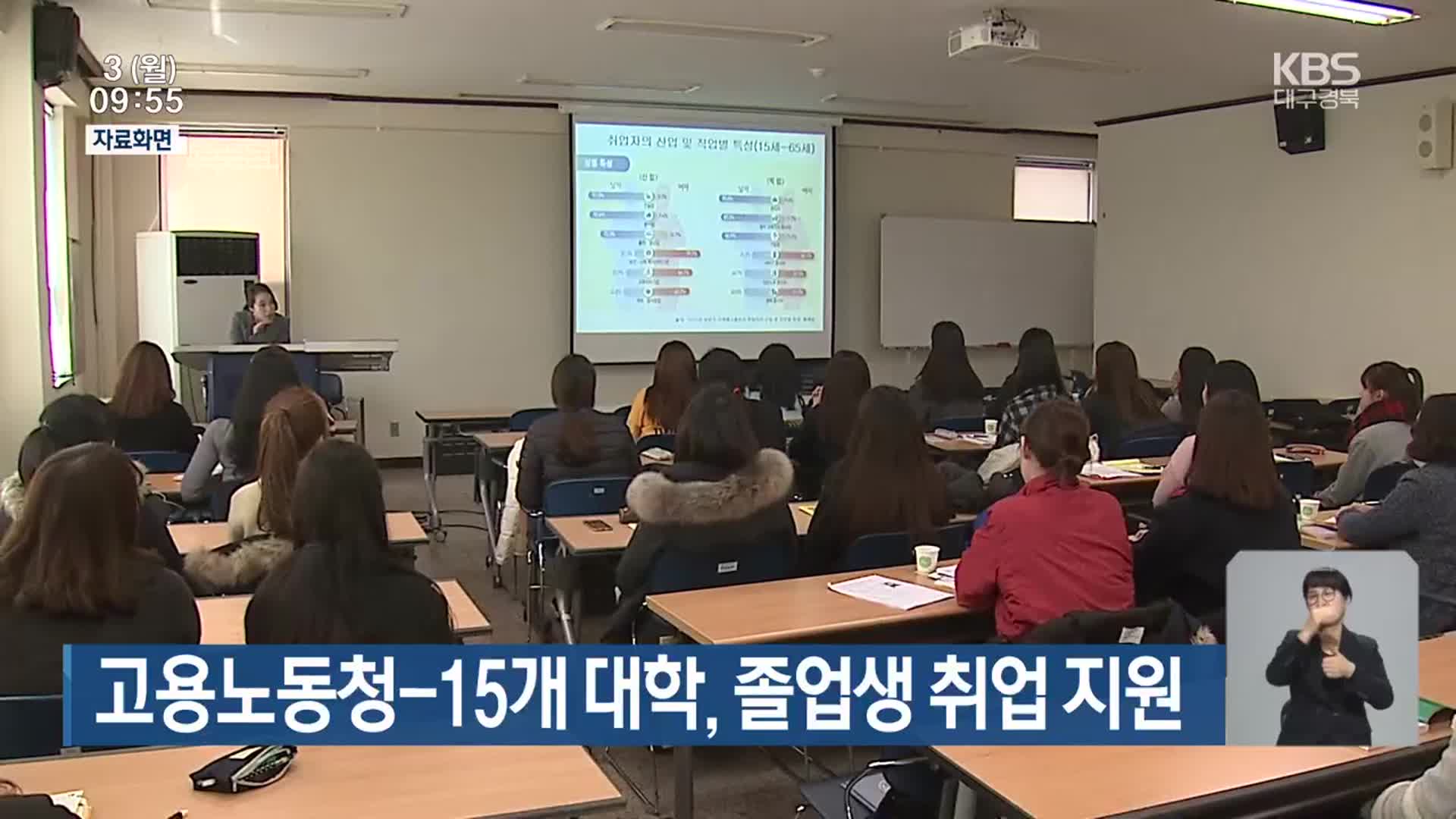 고용노동청-15개 대학, 졸업생 취업 지원