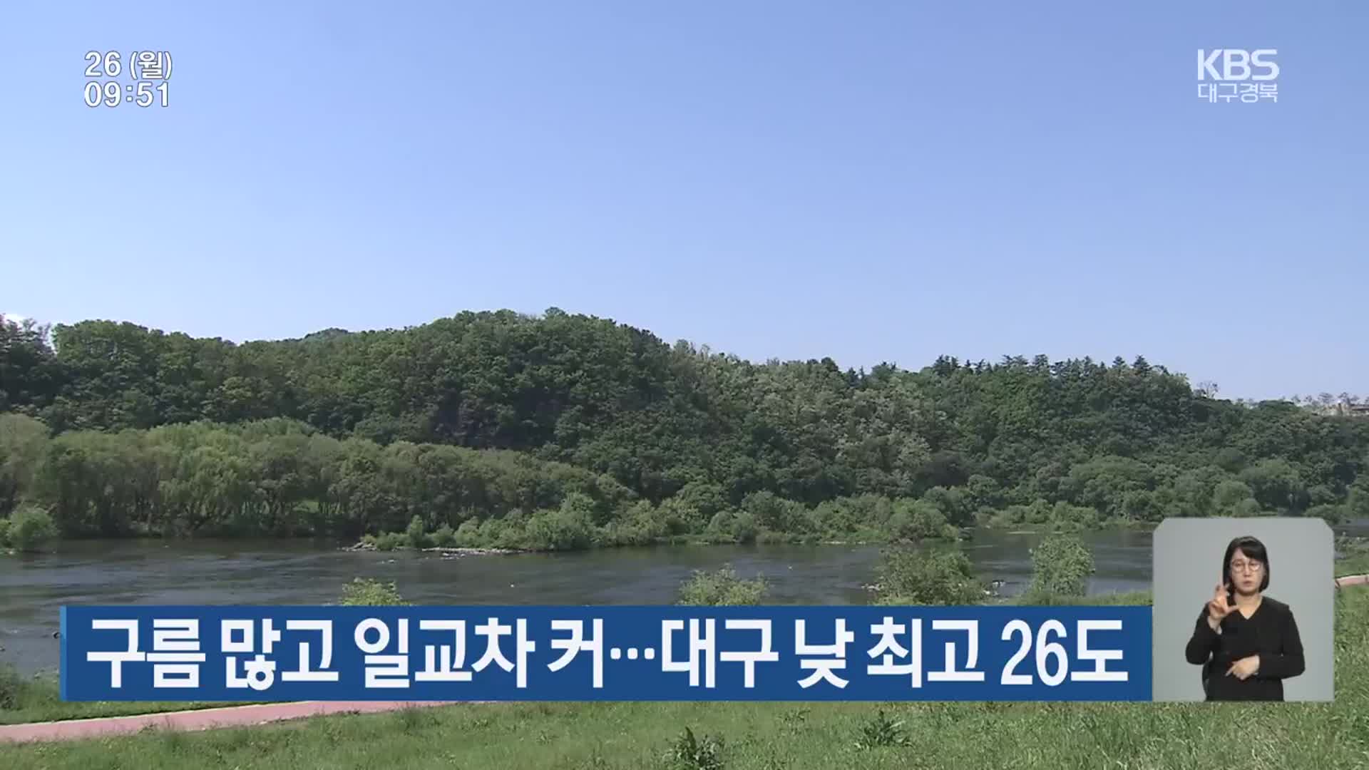 대구·경북 구름 많고 일교차 커…대구 낮 최고 26도